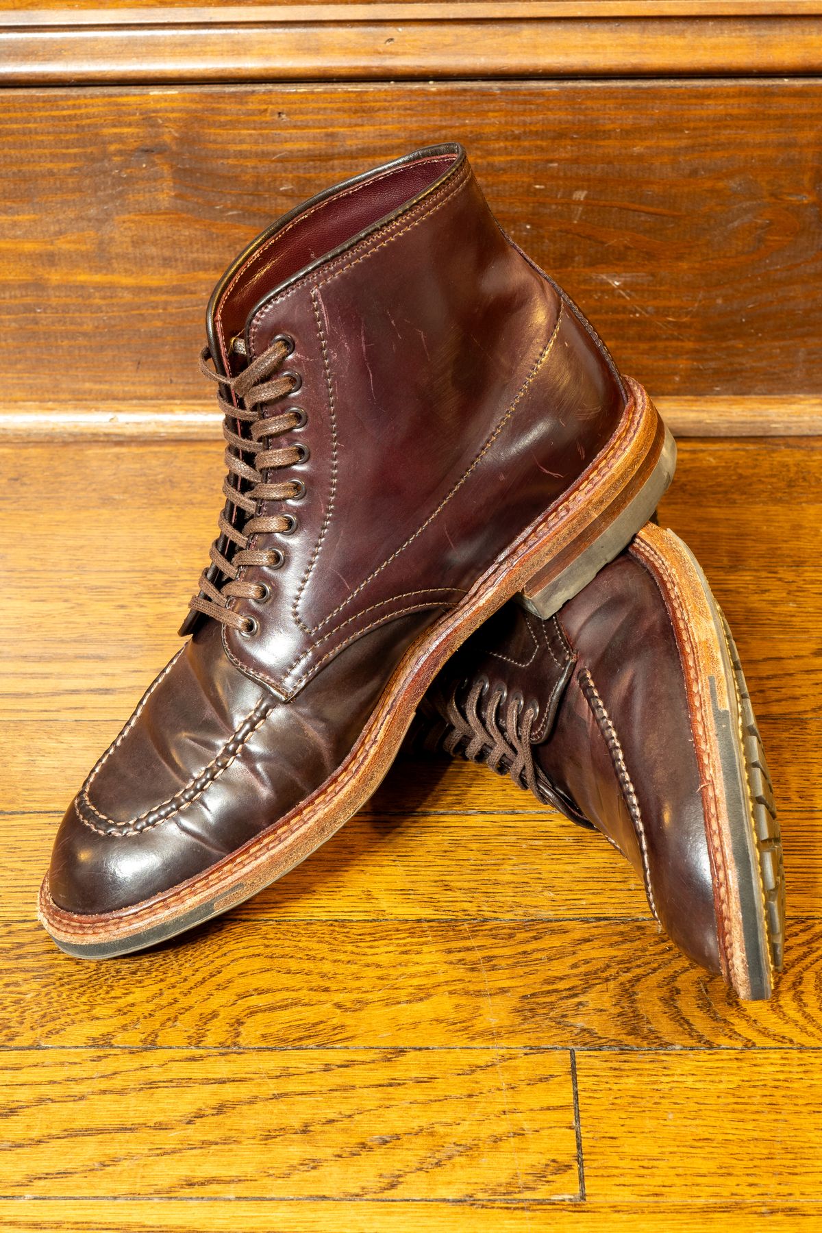 Photo by redfishjoefish on November 6, 2025 of the Alden Indy Boot in Horween Color 8 Shell Cordovan.