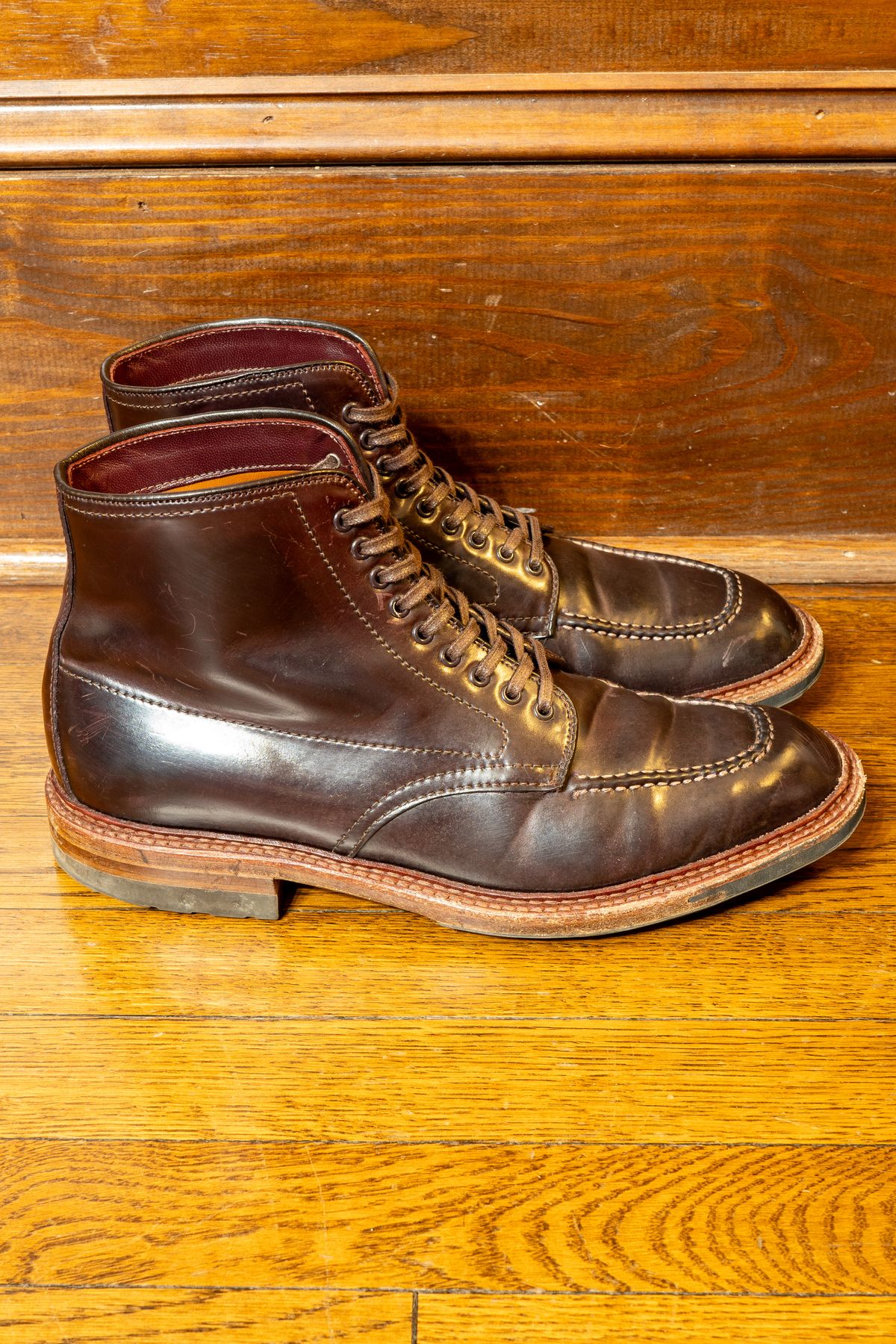 Photo by redfishjoefish on November 6, 2025 of the Alden Indy Boot in Horween Color 8 Shell Cordovan.