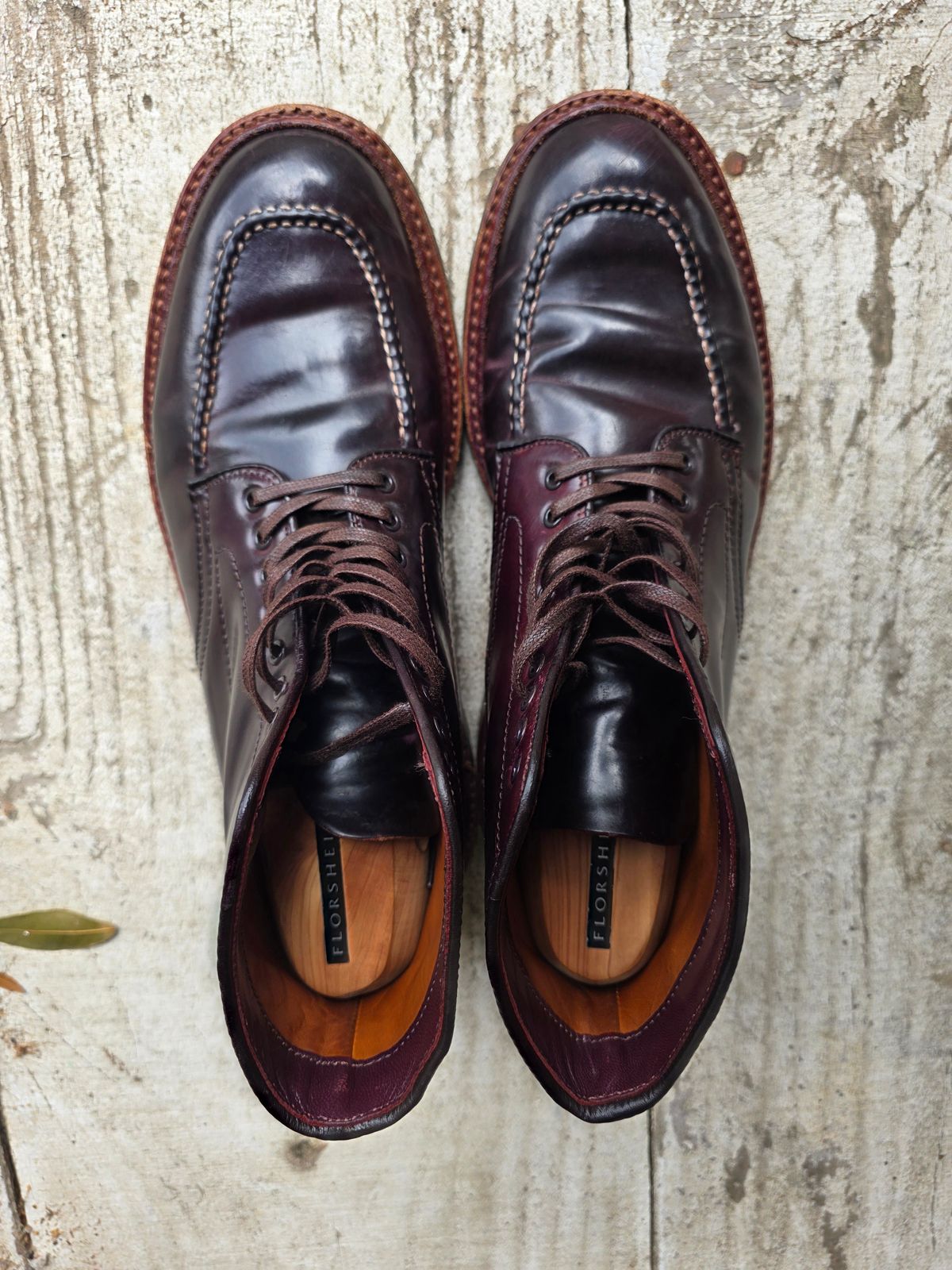 Photo by redfishjoefish on November 22, 2025 of the Alden Indy Boot in Horween Color 8 Shell Cordovan.