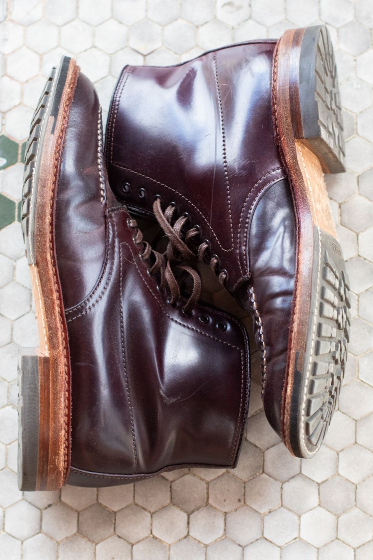 Photo by redfishjoefish on March 5, 2026 of the Alden Indy Boot in Horween Color 8 Shell Cordovan.