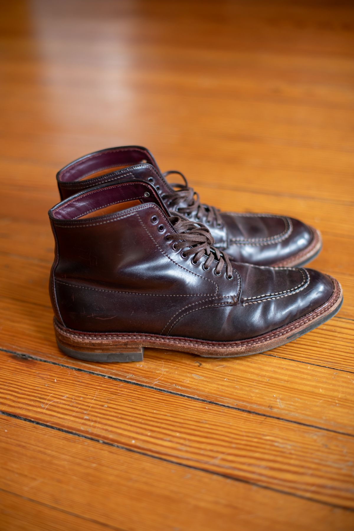 Photo by redfishjoefish on March 5, 2026 of the Alden Indy Boot in Horween Color 8 Shell Cordovan.
