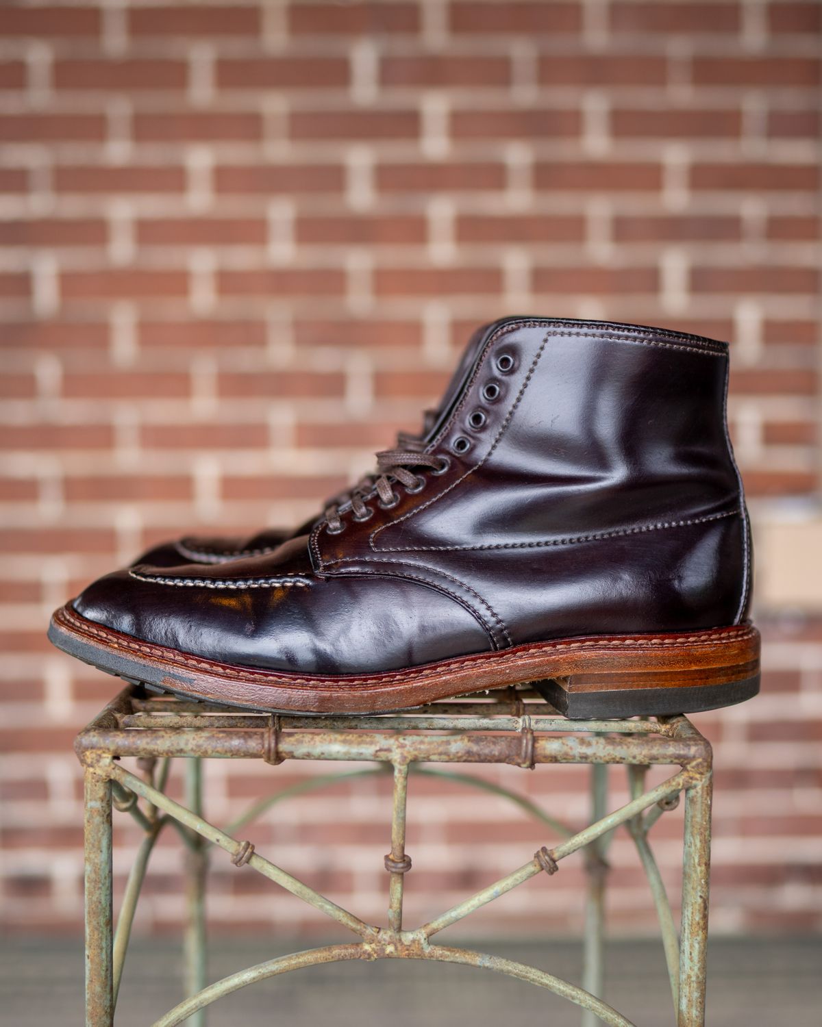 Photo by redfishjoefish on April 5, 2026 of the Alden Indy Boot in Horween Color 8 Shell Cordovan.