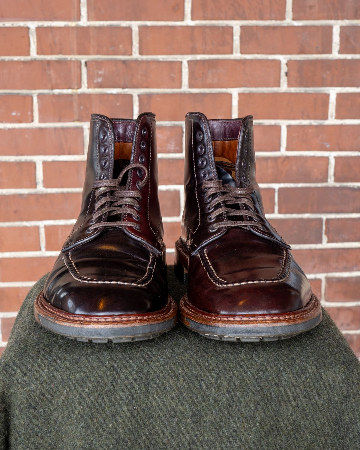 Photo by redfishjoefish on April 5, 2026 of the Alden Indy Boot in Horween Color 8 Shell Cordovan.