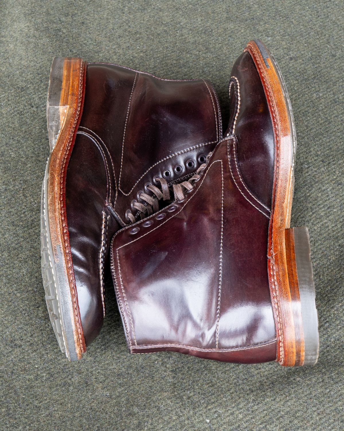 Photo by redfishjoefish on April 5, 2026 of the Alden Indy Boot in Horween Color 8 Shell Cordovan.