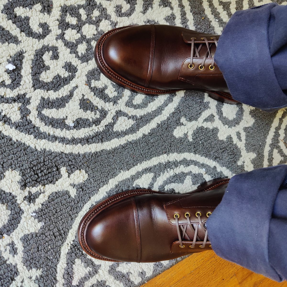 Photo by nicktamura on October 3, 2022 of the Grant Stone Cap Toe Boot in Unlisted Leather.