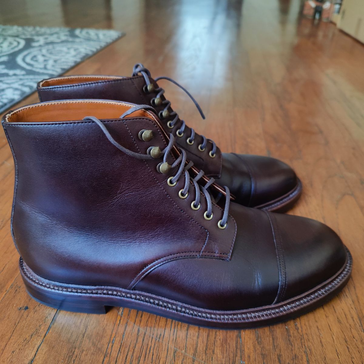 Photo by nicktamura on October 3, 2022 of the Grant Stone Cap Toe Boot in Unlisted Leather.