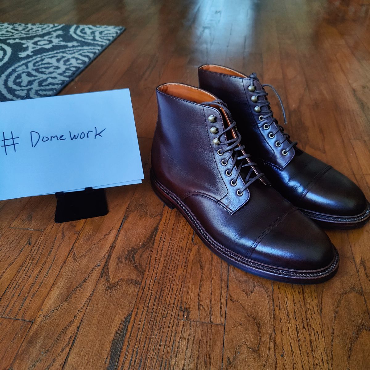 Photo by nicktamura on October 3, 2022 of the Grant Stone Cap Toe Boot in Unlisted Leather.