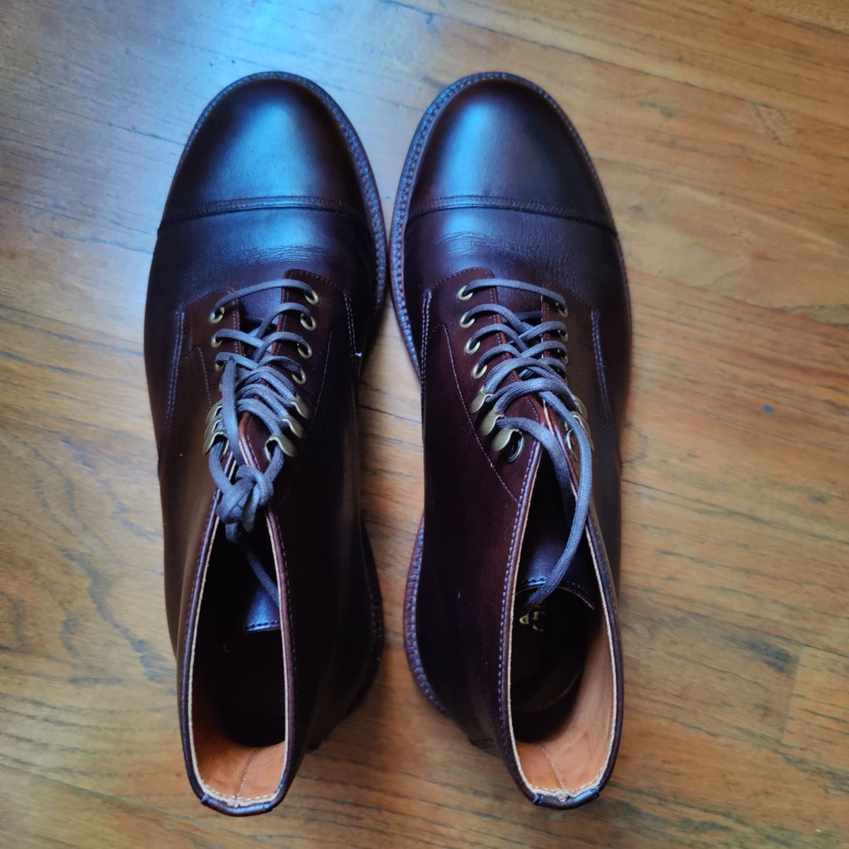 Photo by nicktamura on October 3, 2022 of the Grant Stone Cap Toe Boot in Unlisted Leather.