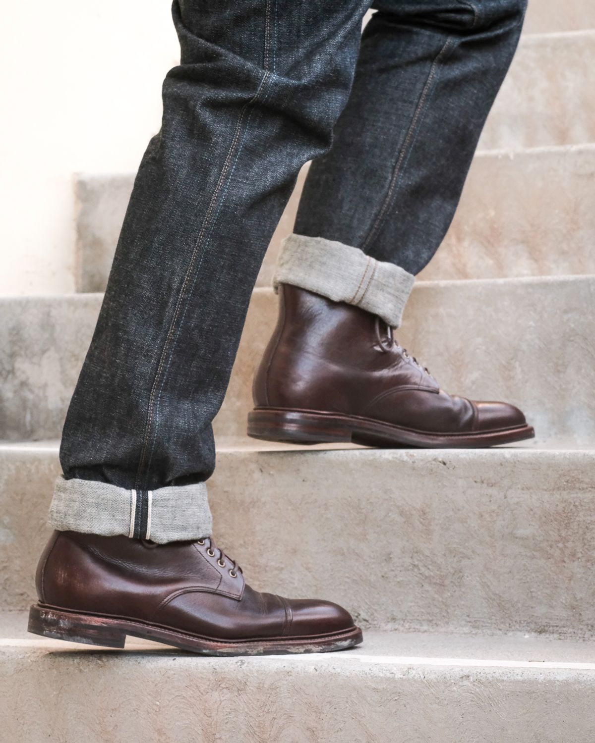 Photo by nicktamura on November 5, 2022 of the Grant Stone Cap Toe Boot in Unlisted Leather.