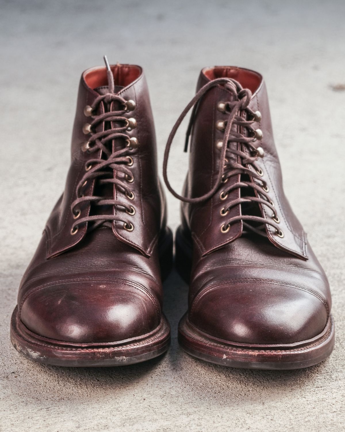 Photo by nicktamura on November 5, 2022 of the Grant Stone Cap Toe Boot in Unlisted Leather.