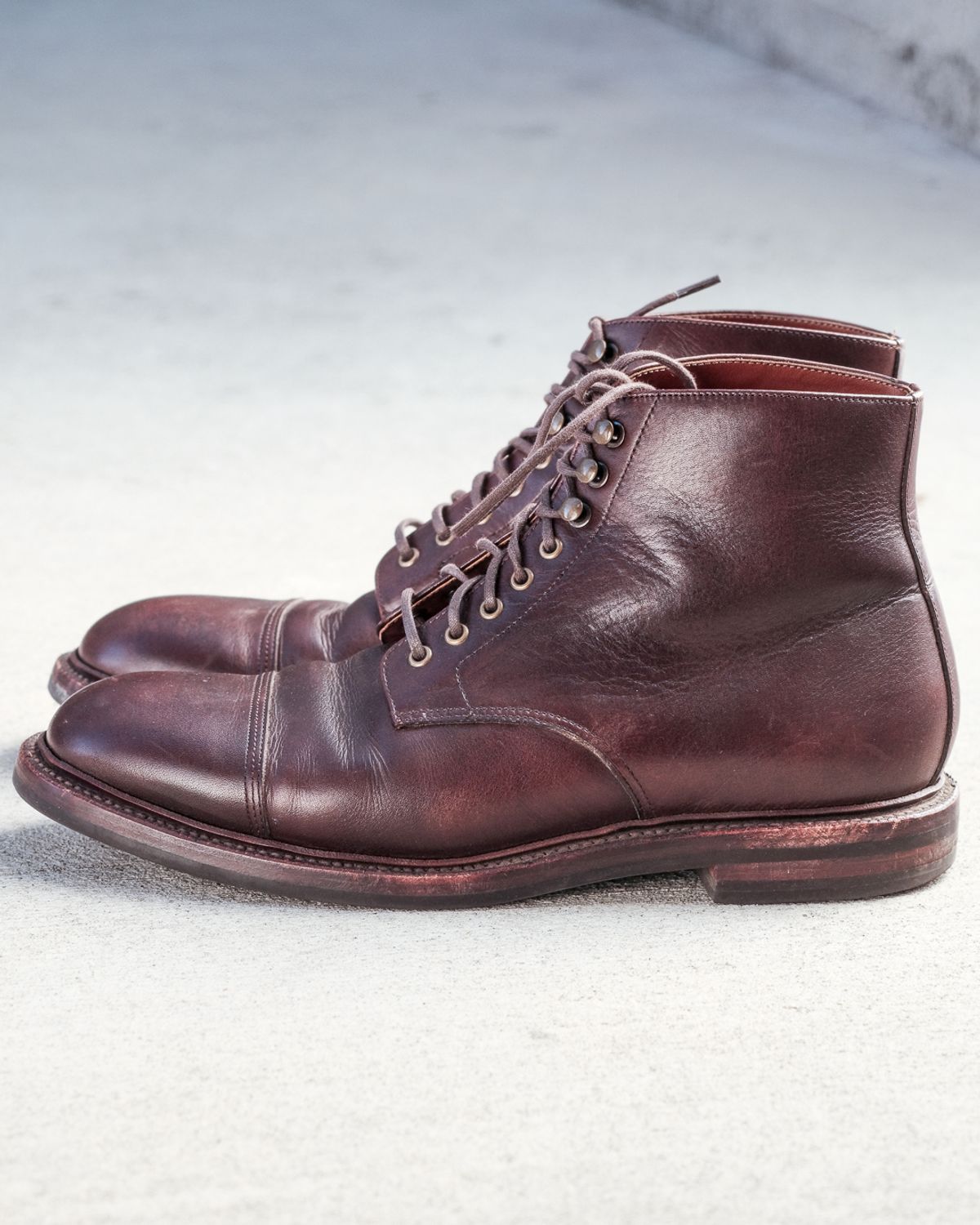 Photo by nicktamura on November 5, 2022 of the Grant Stone Cap Toe Boot in Unlisted Leather.