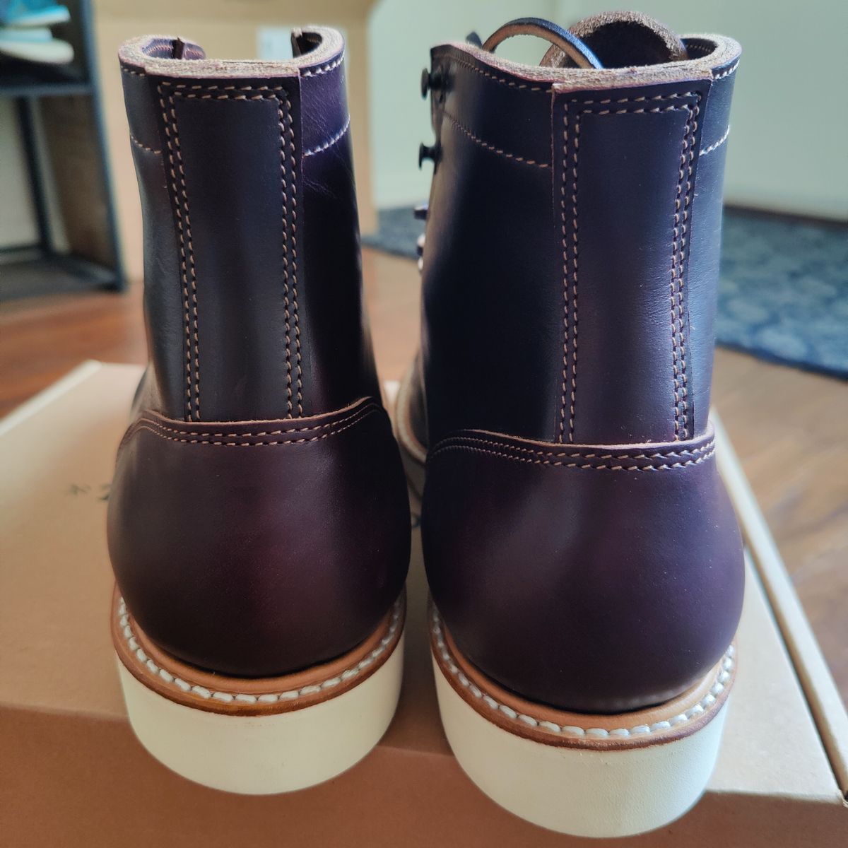 Photo by nicktamura on October 3, 2023 of the Truman Moc Toe in Seidel Oxblood Double Shot.