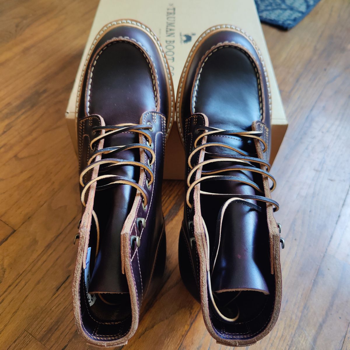 Photo by nicktamura on October 3, 2023 of the Truman Moc Toe in Seidel Oxblood Double Shot.