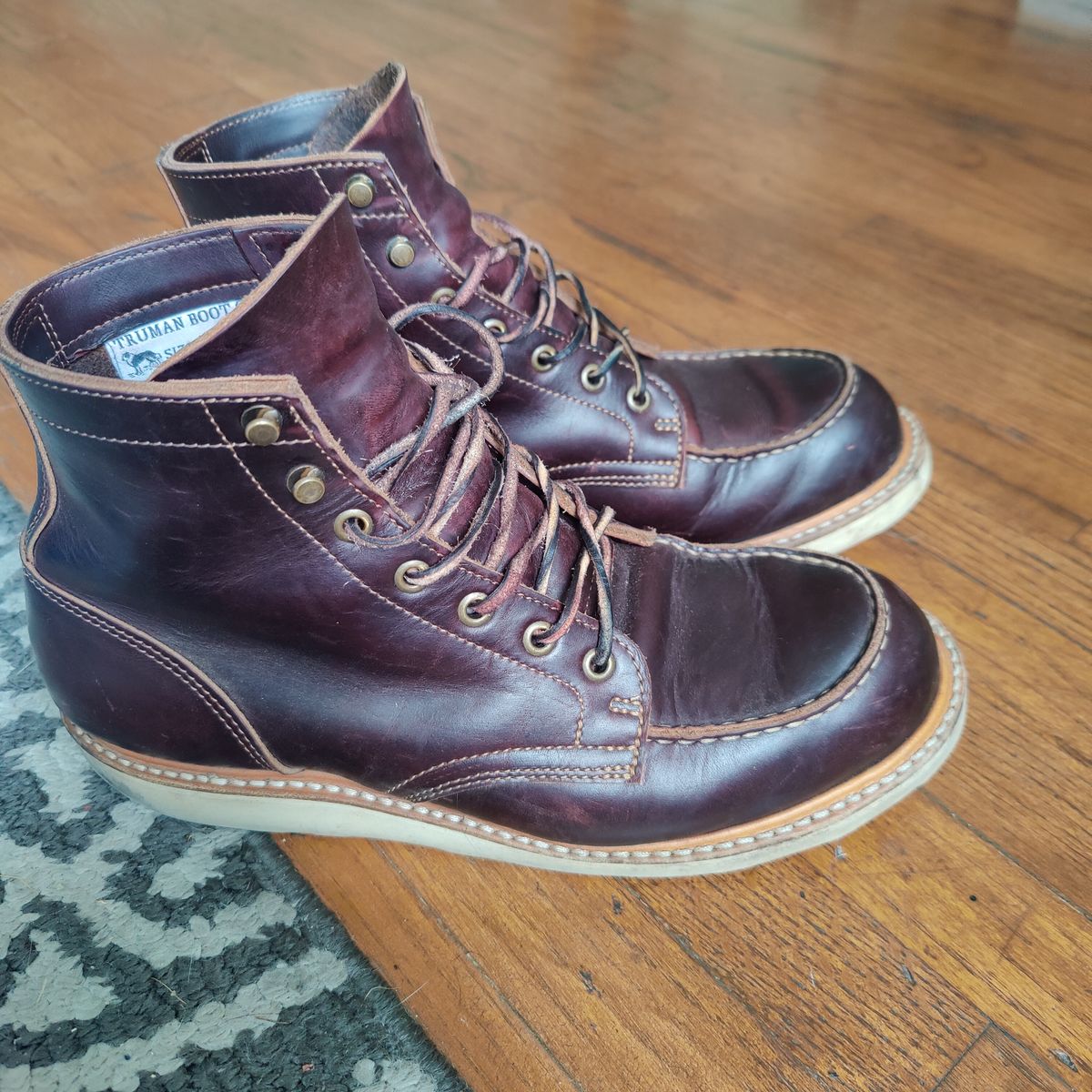 Photo by nicktamura on March 2, 2024 of the Truman Moc Toe in Seidel Oxblood Double Shot.