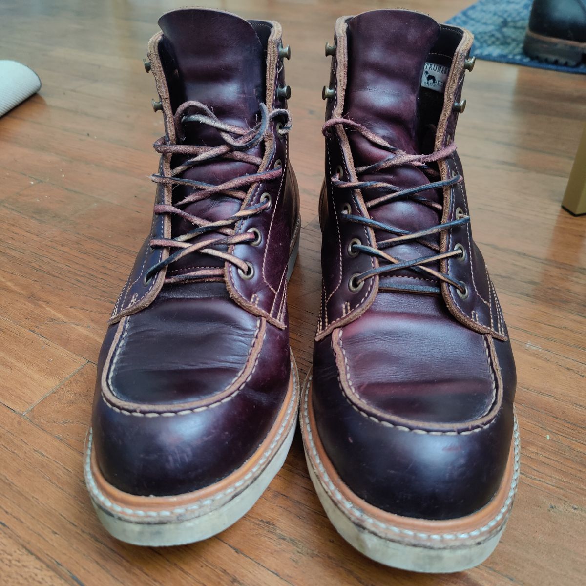 Photo by nicktamura on March 2, 2024 of the Truman Moc Toe in Seidel Oxblood Double Shot.
