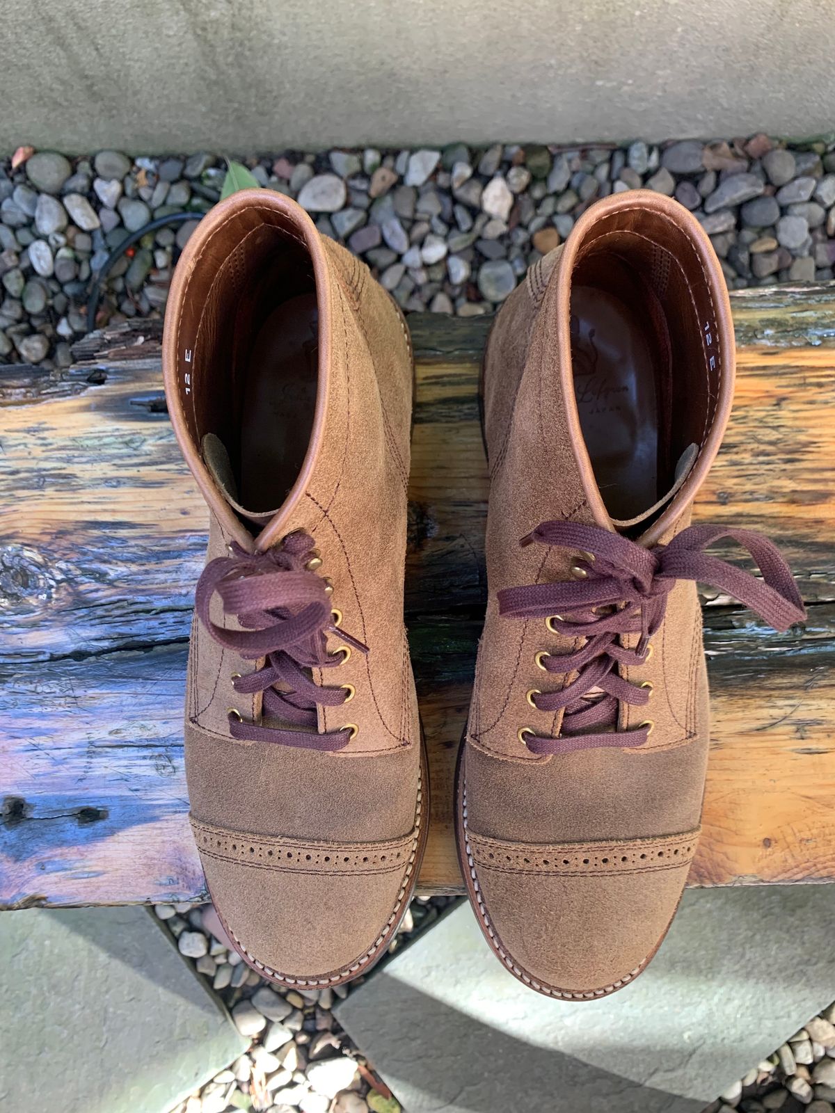 Photo by Way2Jeff on October 1, 2023 of the John Lofgren Combat Boots in Horween Natural Chromexcel Roughout.