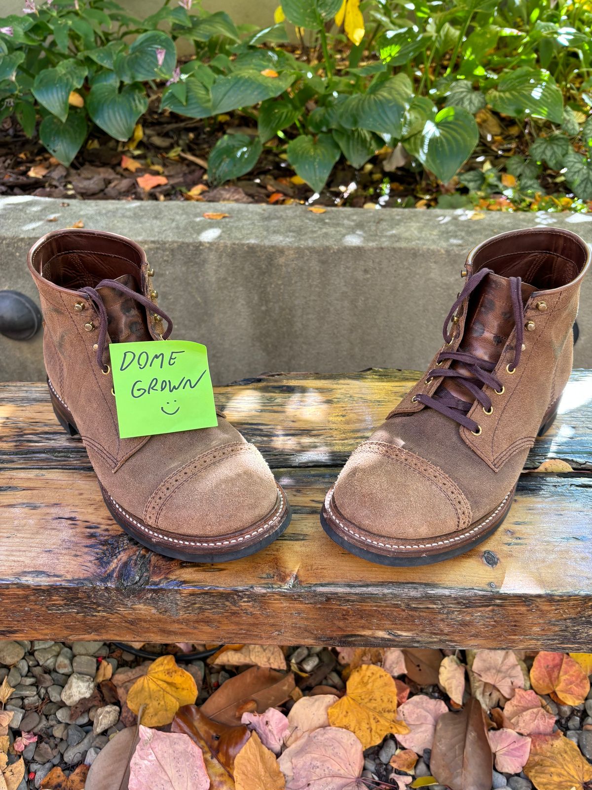 Photo by Way2Jeff on November 5, 2023 of the John Lofgren Combat Boots in Horween Natural Chromexcel Roughout.