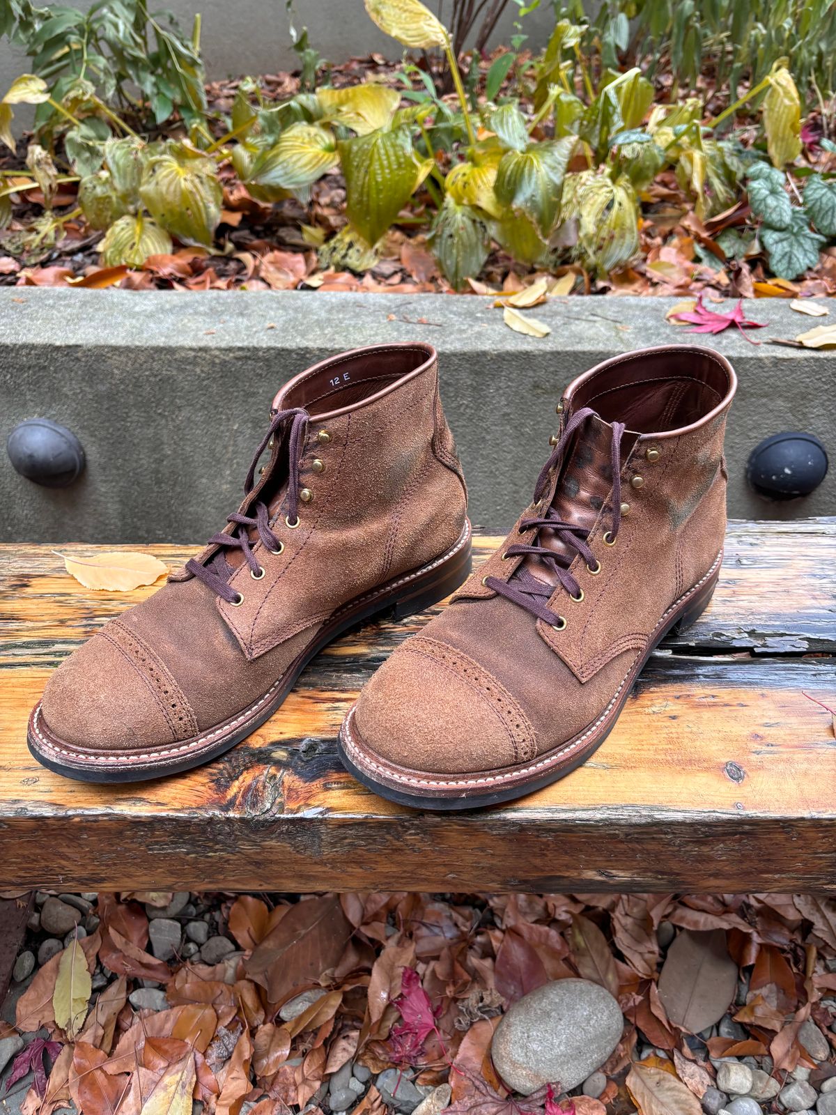 Photo by Way2Jeff on December 5, 2023 of the John Lofgren Combat Boots in Horween Natural Chromexcel Roughout.