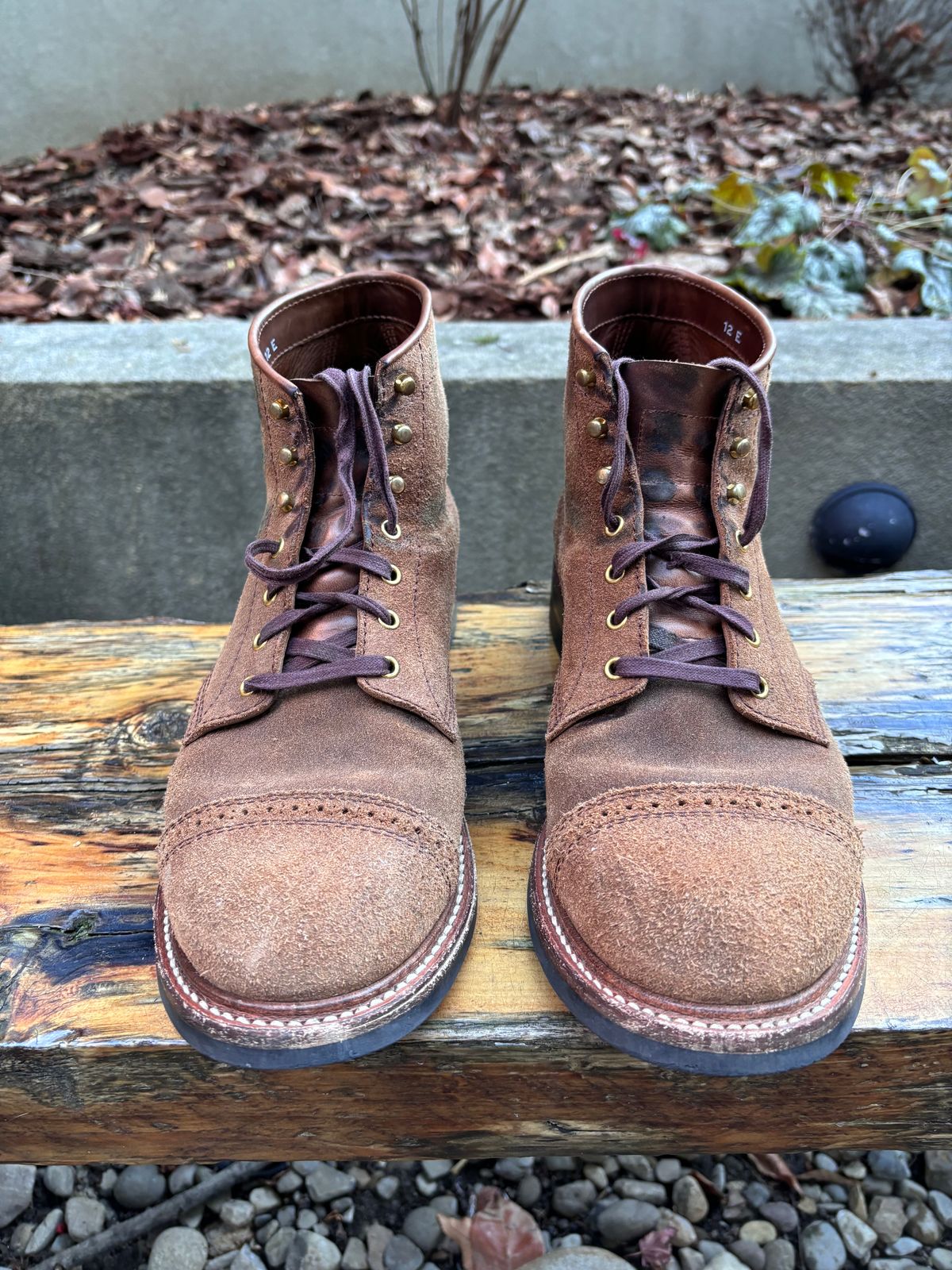 Photo by Way2Jeff on January 5, 2024 of the John Lofgren Combat Boots in Horween Natural Chromexcel Roughout.