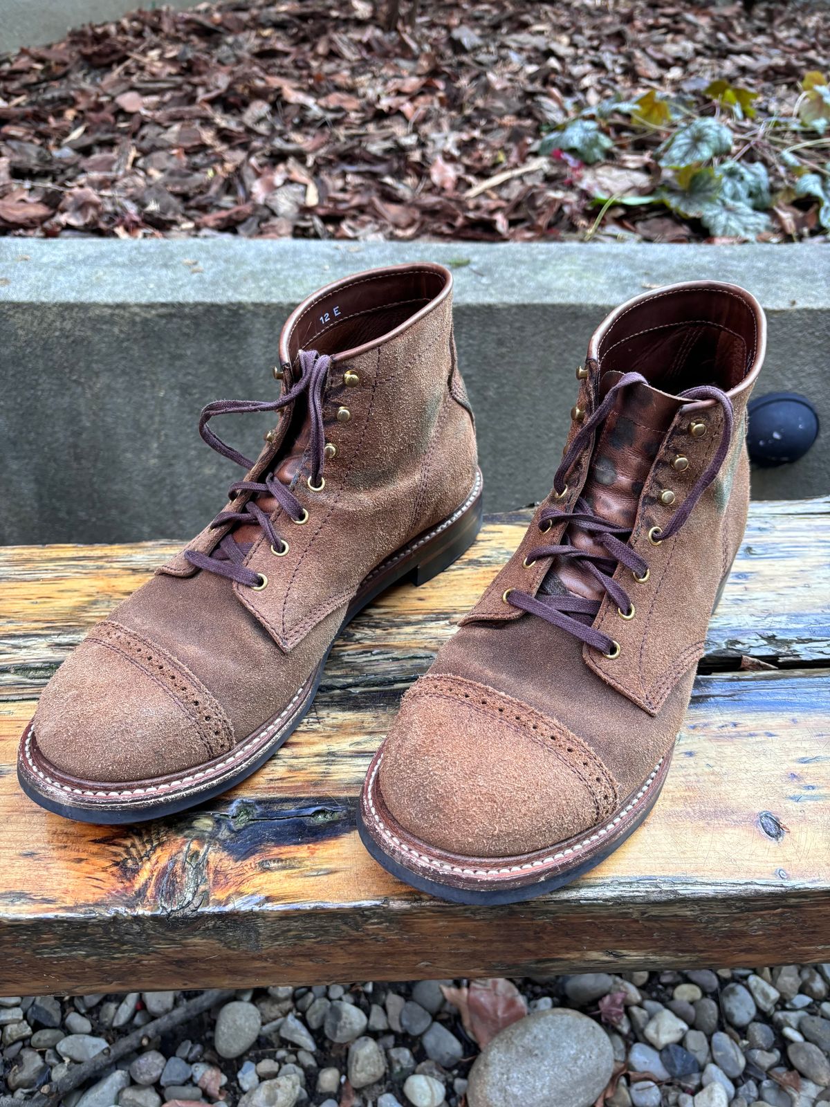 Photo by Way2Jeff on January 5, 2024 of the John Lofgren Combat Boots in Horween Natural Chromexcel Roughout.