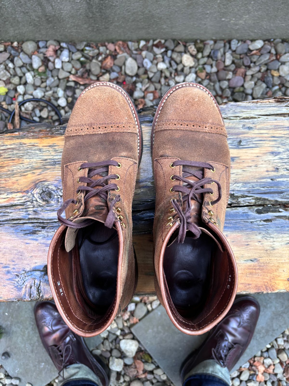 Photo by Way2Jeff on January 5, 2024 of the John Lofgren Combat Boots in Horween Natural Chromexcel Roughout.
