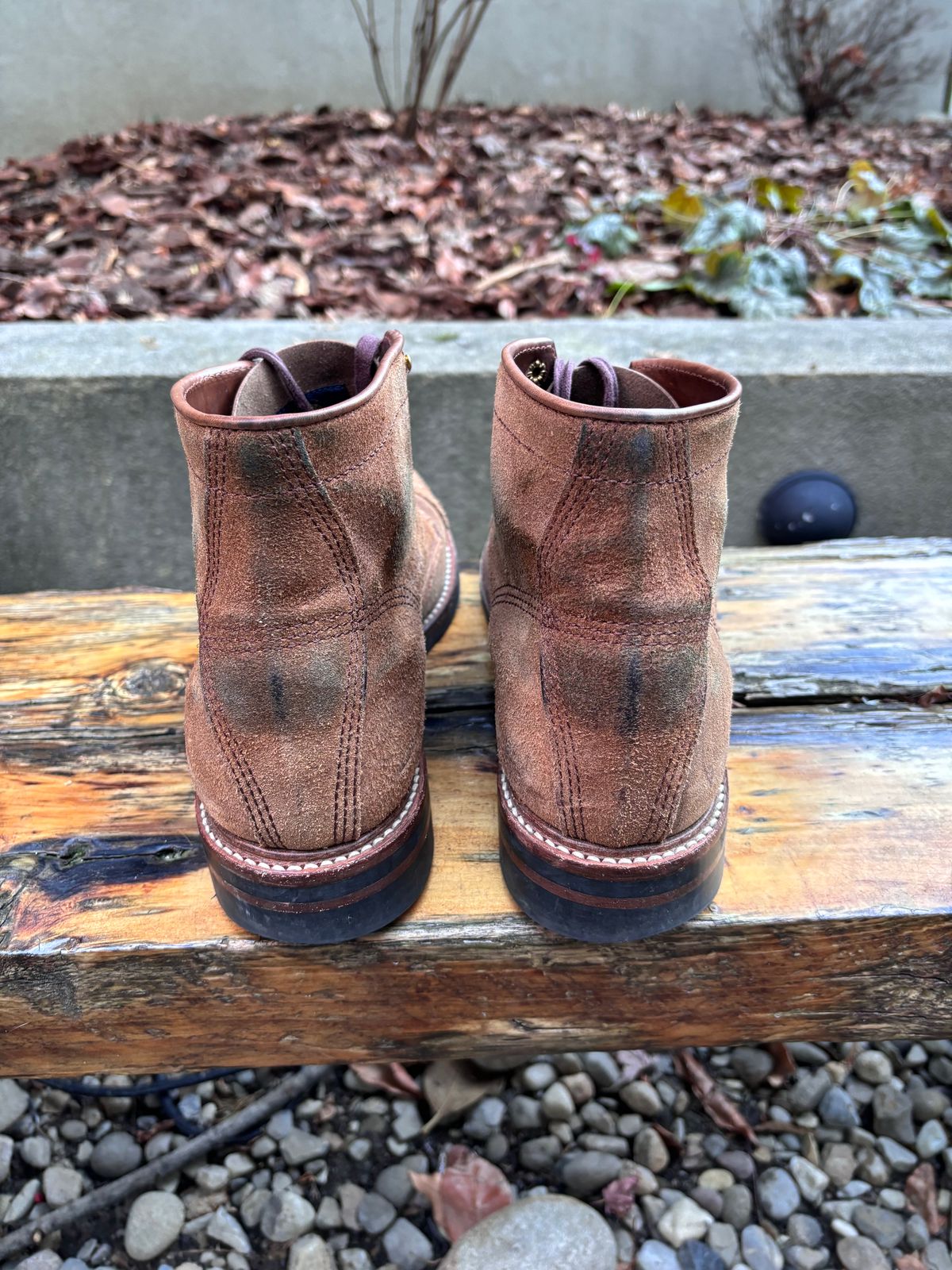 Photo by Way2Jeff on January 5, 2024 of the John Lofgren Combat Boots in Horween Natural Chromexcel Roughout.