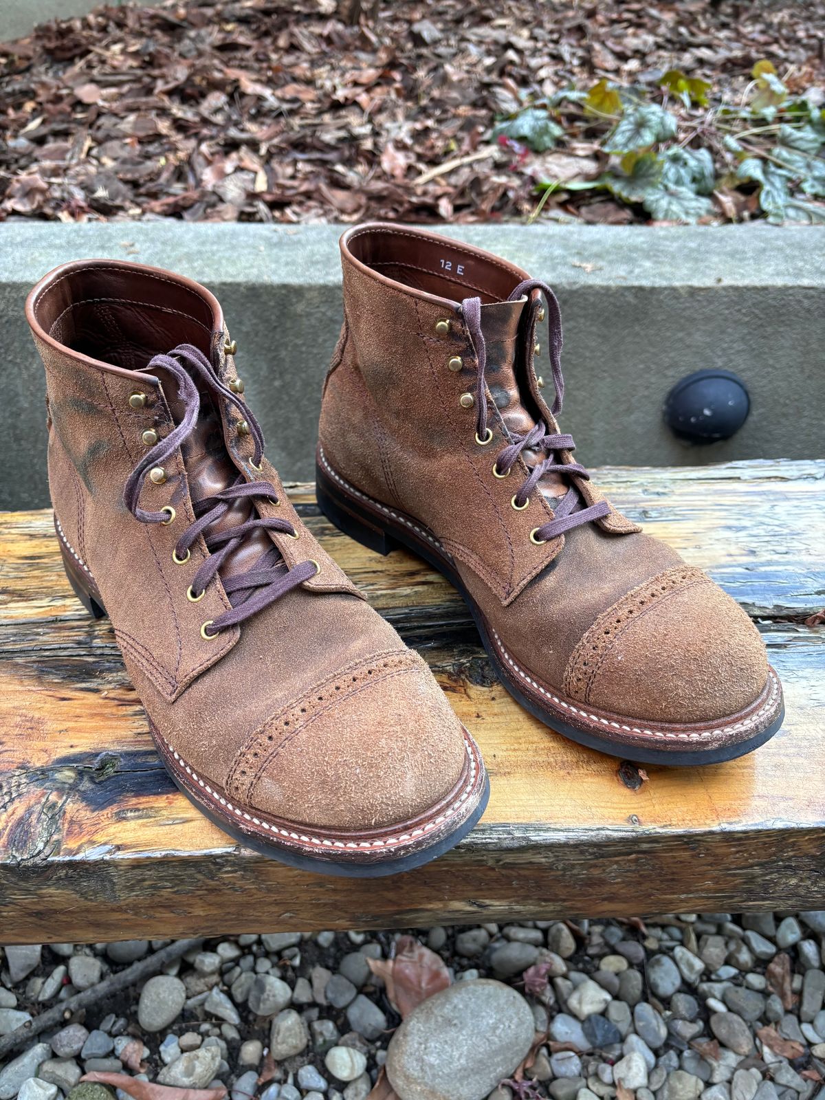 Photo by Way2Jeff on January 5, 2024 of the John Lofgren Combat Boots in Horween Natural Chromexcel Roughout.