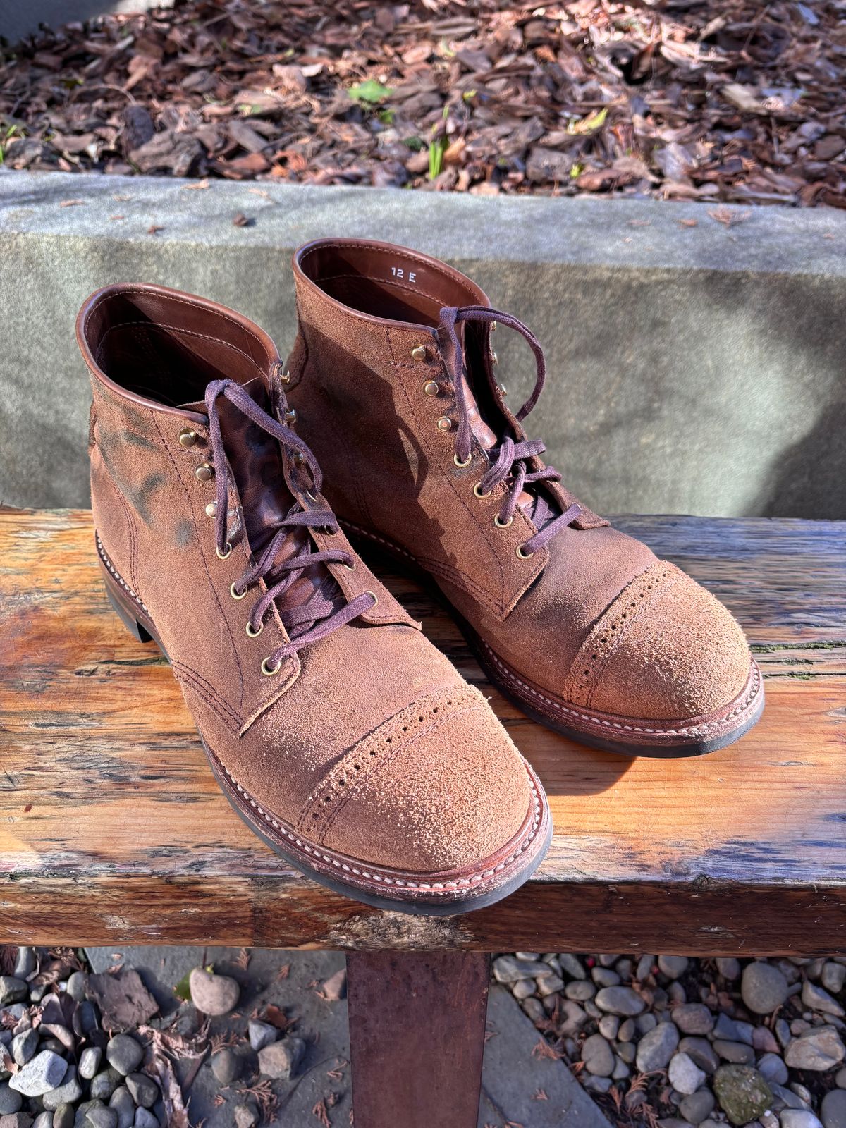 Photo by Way2Jeff on February 5, 2024 of the John Lofgren Combat Boots in Horween Natural Chromexcel Roughout.