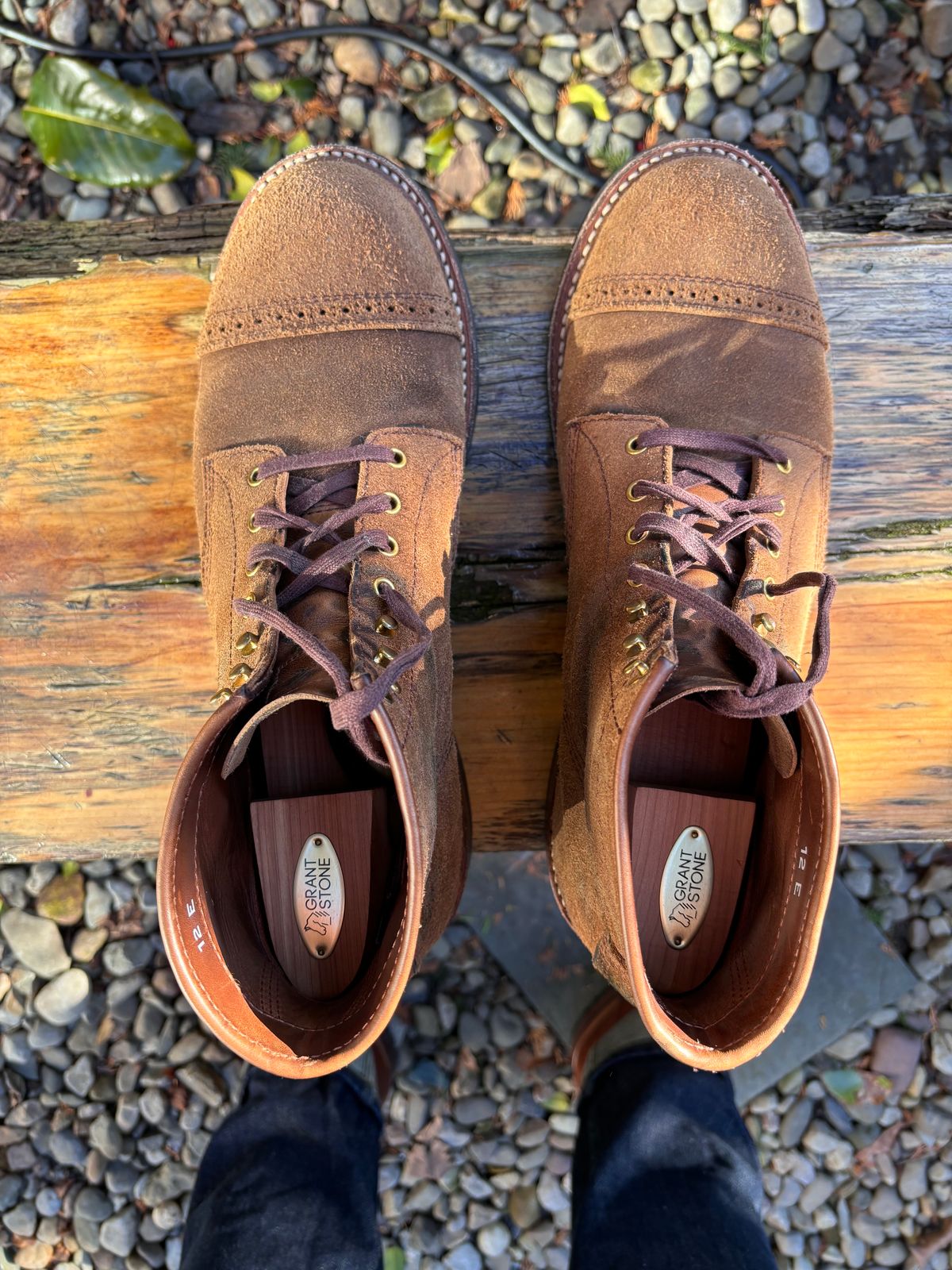 Photo by Way2Jeff on February 5, 2024 of the John Lofgren Combat Boots in Horween Natural Chromexcel Roughout.