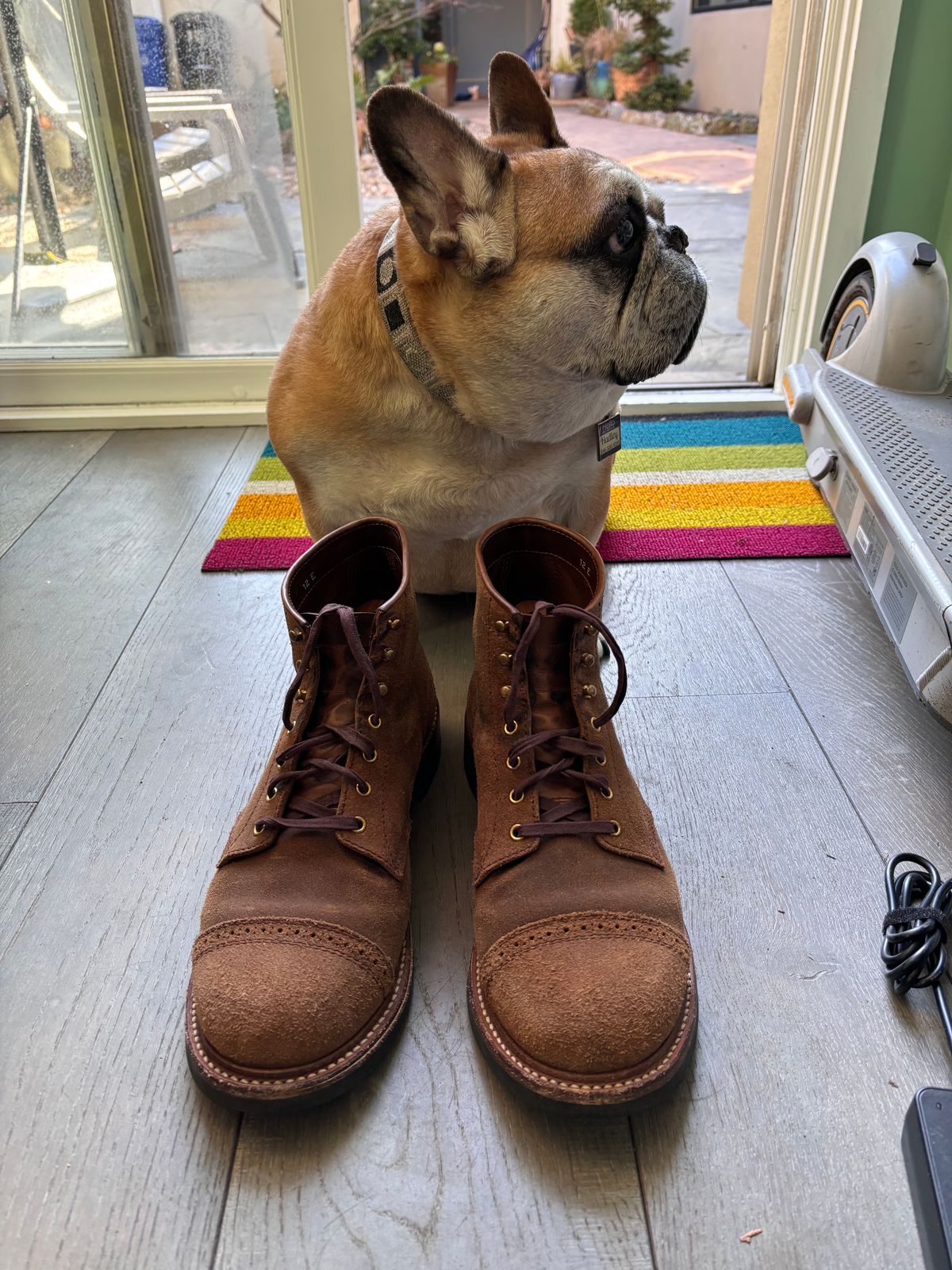Photo by Way2Jeff on February 5, 2024 of the John Lofgren Combat Boots in Horween Natural Chromexcel Roughout.