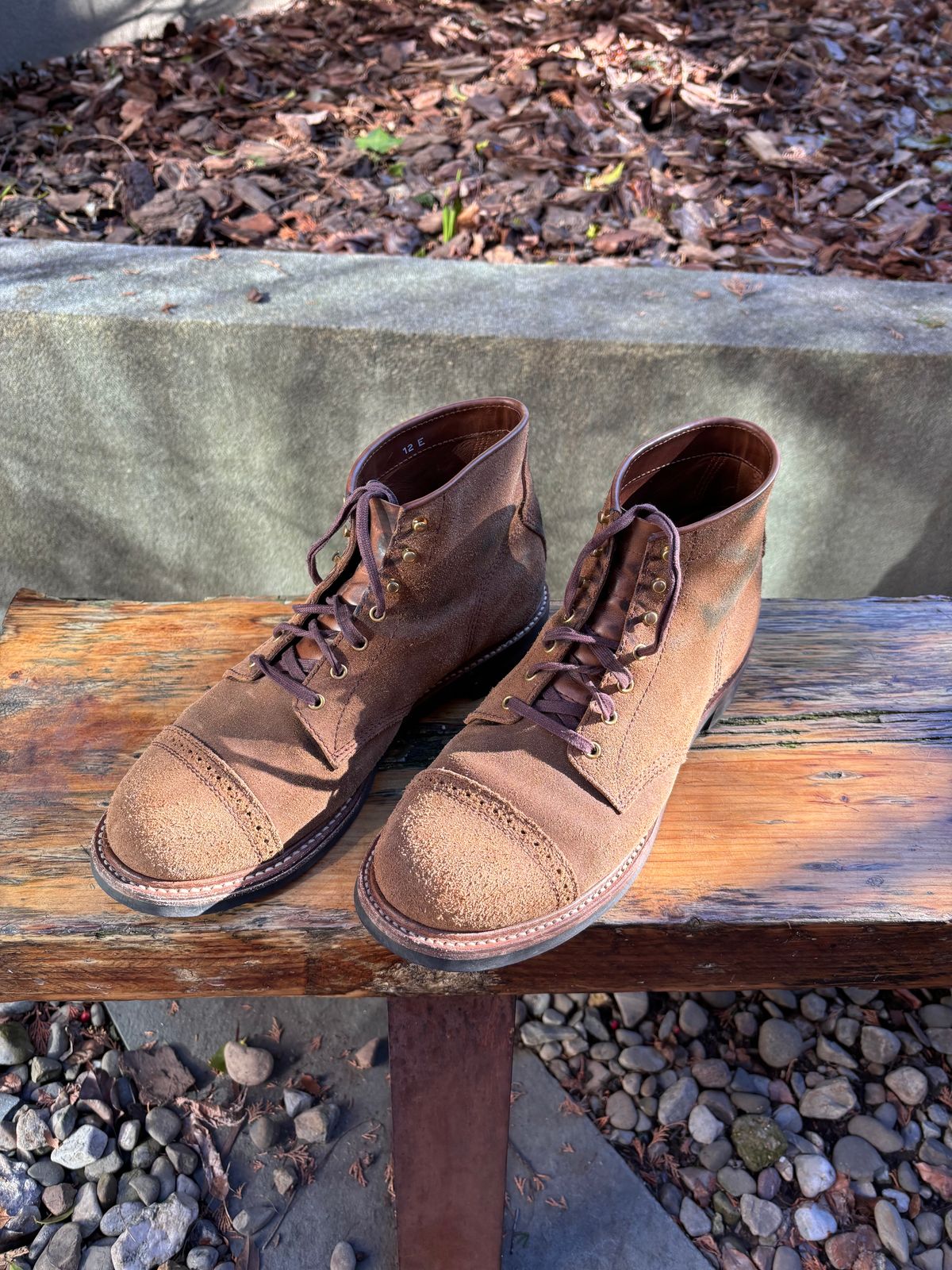 Photo by Way2Jeff on February 5, 2024 of the John Lofgren Combat Boots in Horween Natural Chromexcel Roughout.