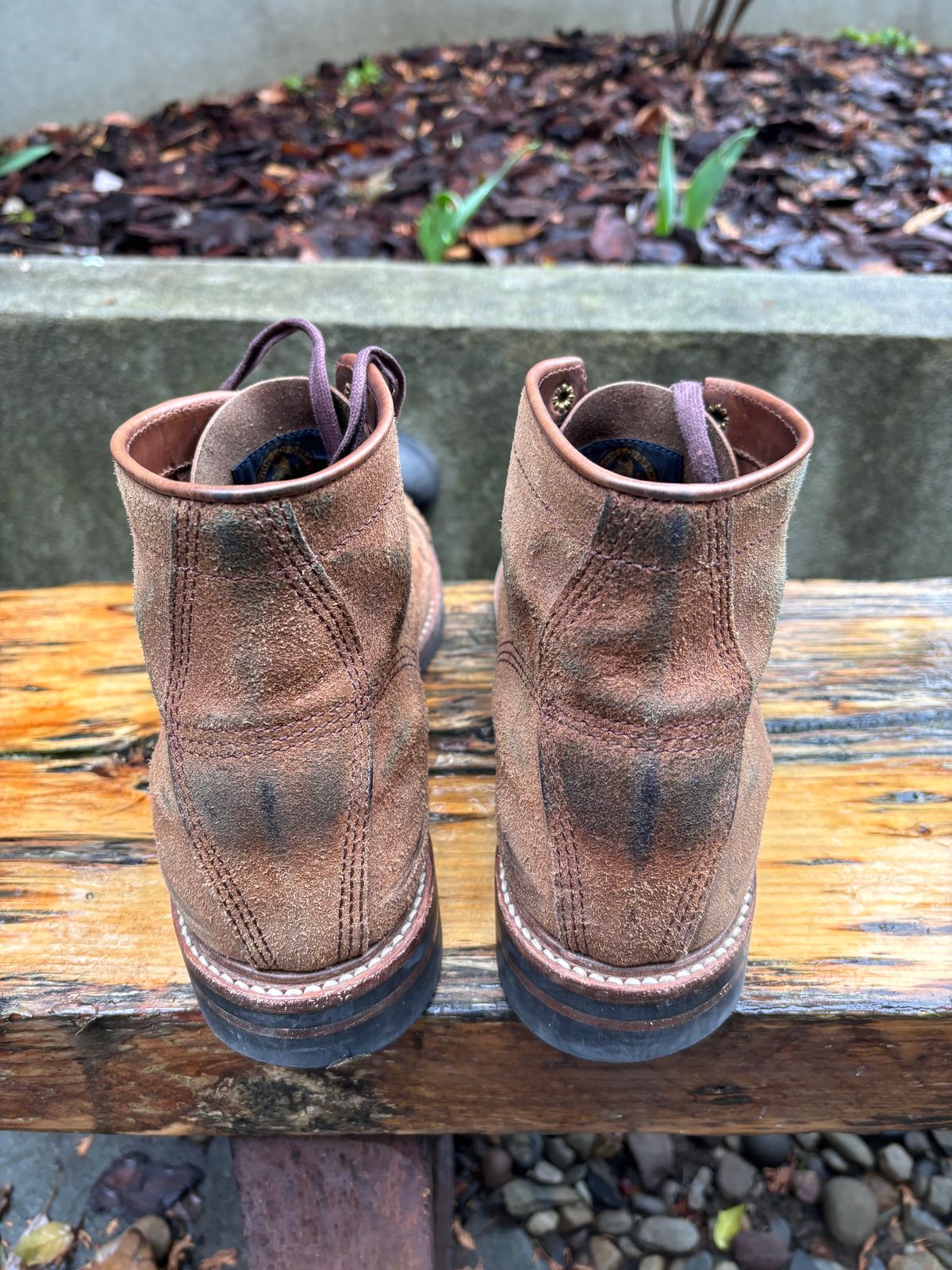Photo by Way2Jeff on March 6, 2024 of the John Lofgren Combat Boots in Horween Natural Chromexcel Roughout.