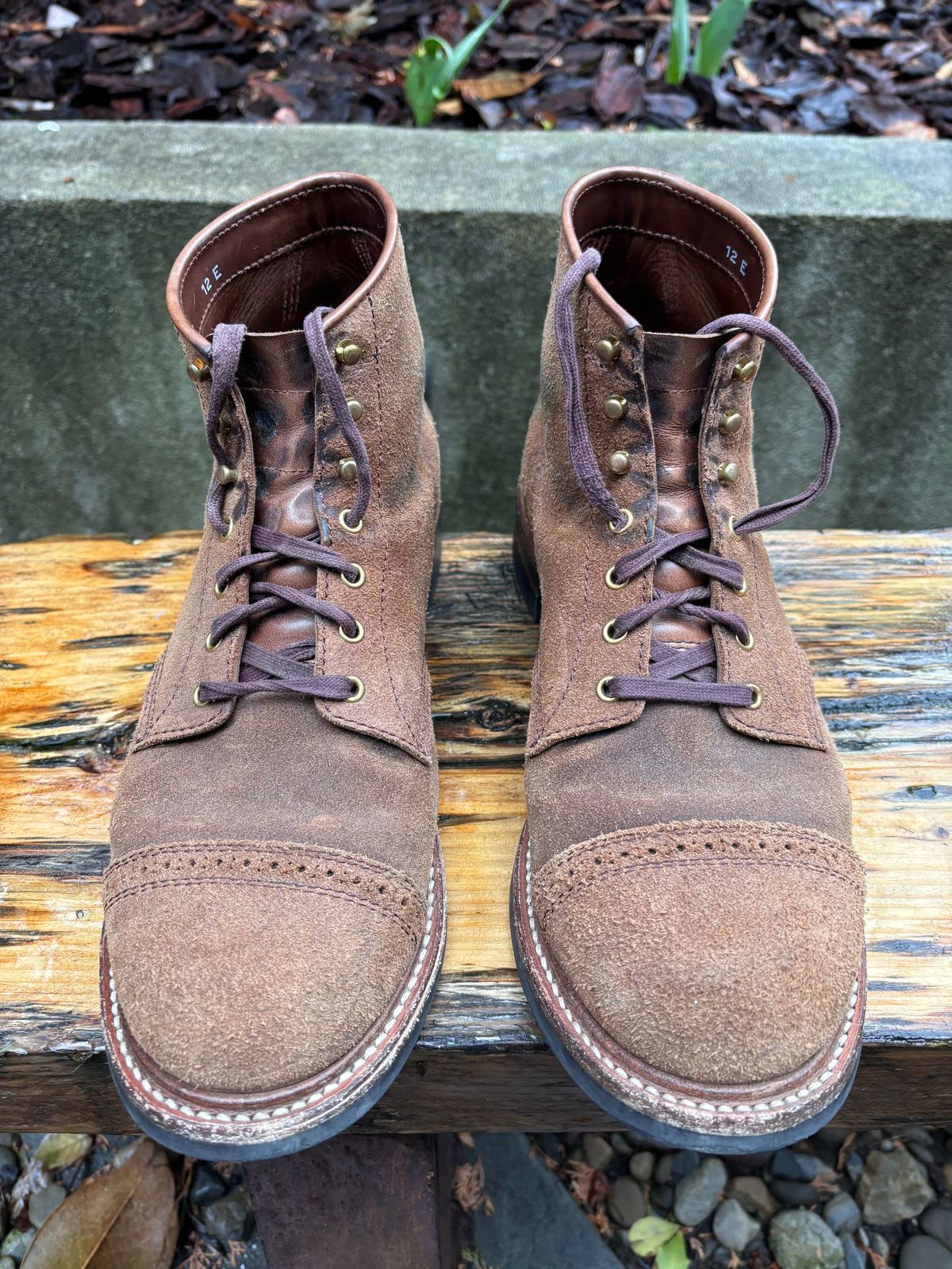 Photo by Way2Jeff on March 6, 2024 of the John Lofgren Combat Boots in Horween Natural Chromexcel Roughout.