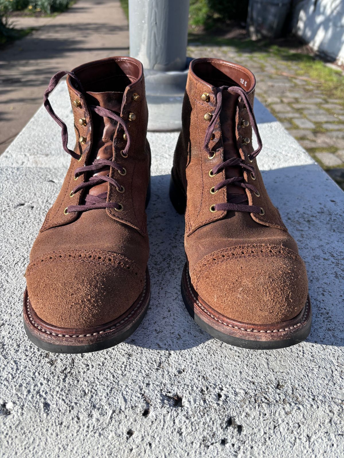 Photo by Way2Jeff on April 5, 2024 of the John Lofgren Combat Boots in Horween Natural Chromexcel Roughout.