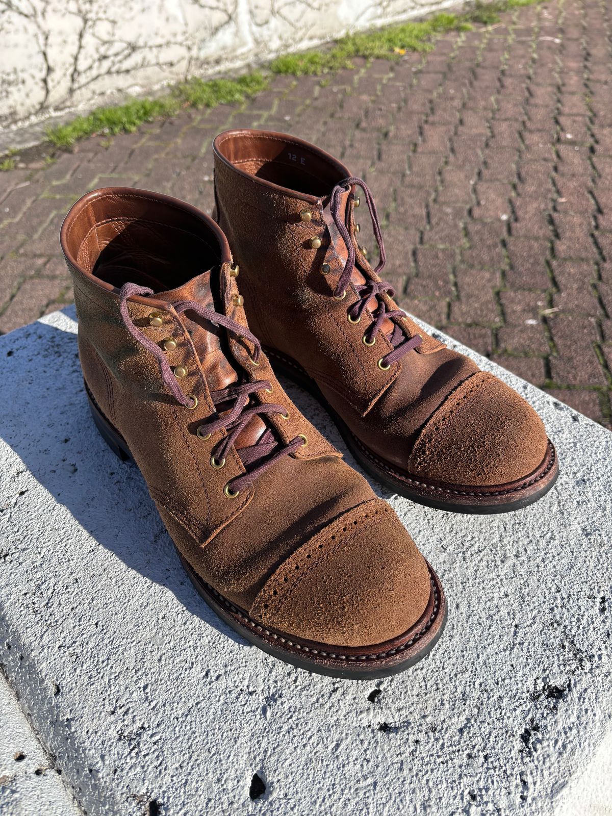 Photo by Way2Jeff on April 5, 2024 of the John Lofgren Combat Boots in Horween Natural Chromexcel Roughout.