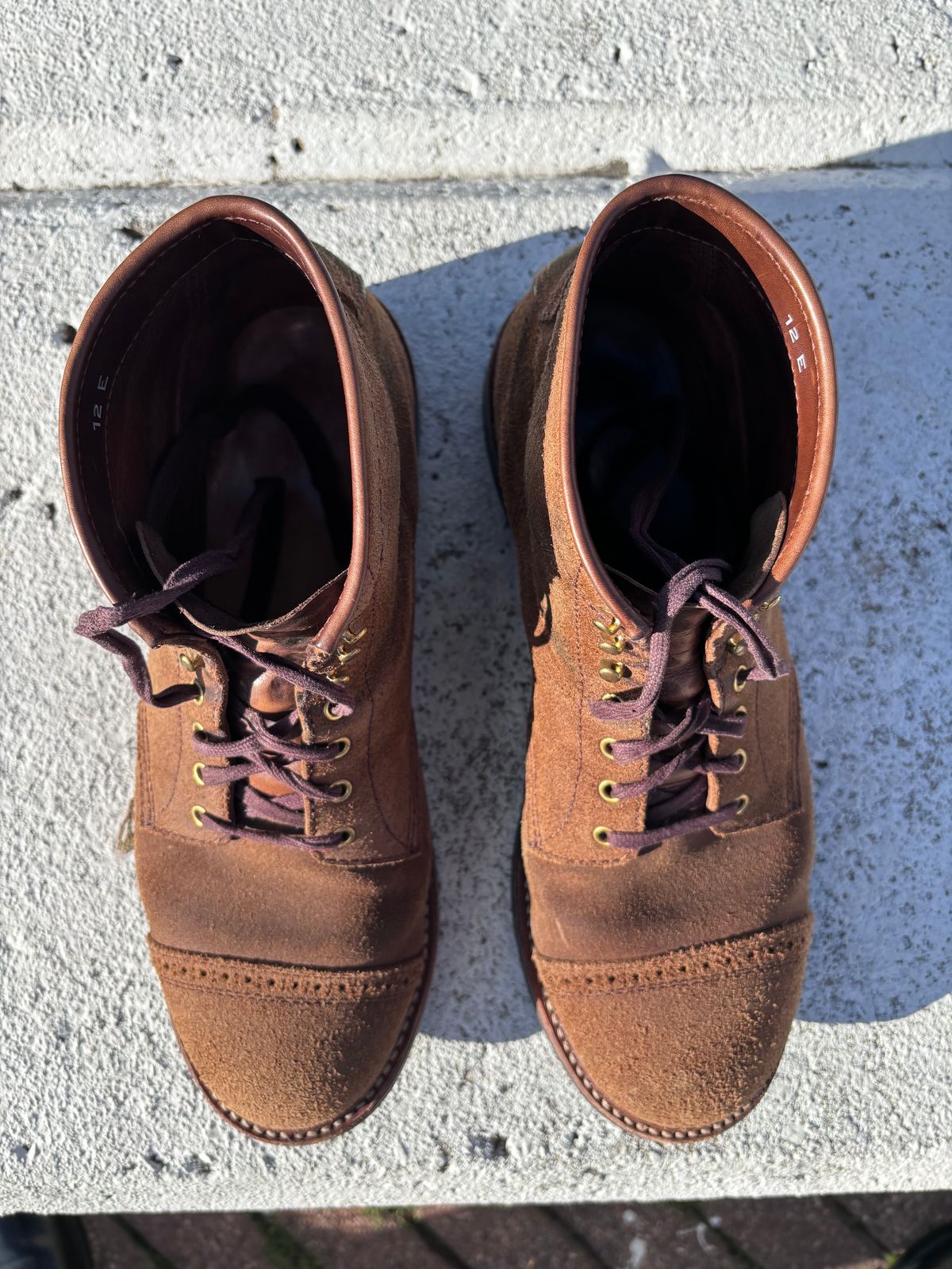 Photo by Way2Jeff on April 5, 2024 of the John Lofgren Combat Boots in Horween Natural Chromexcel Roughout.