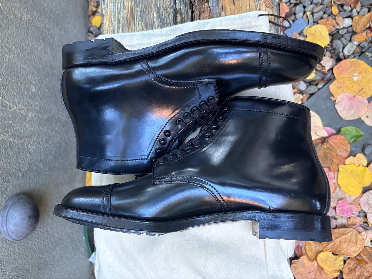 Photo by Way2Jeff on November 1, 2025 of the Alden Cavalry Boot in Horween Black Shell Cordovan.