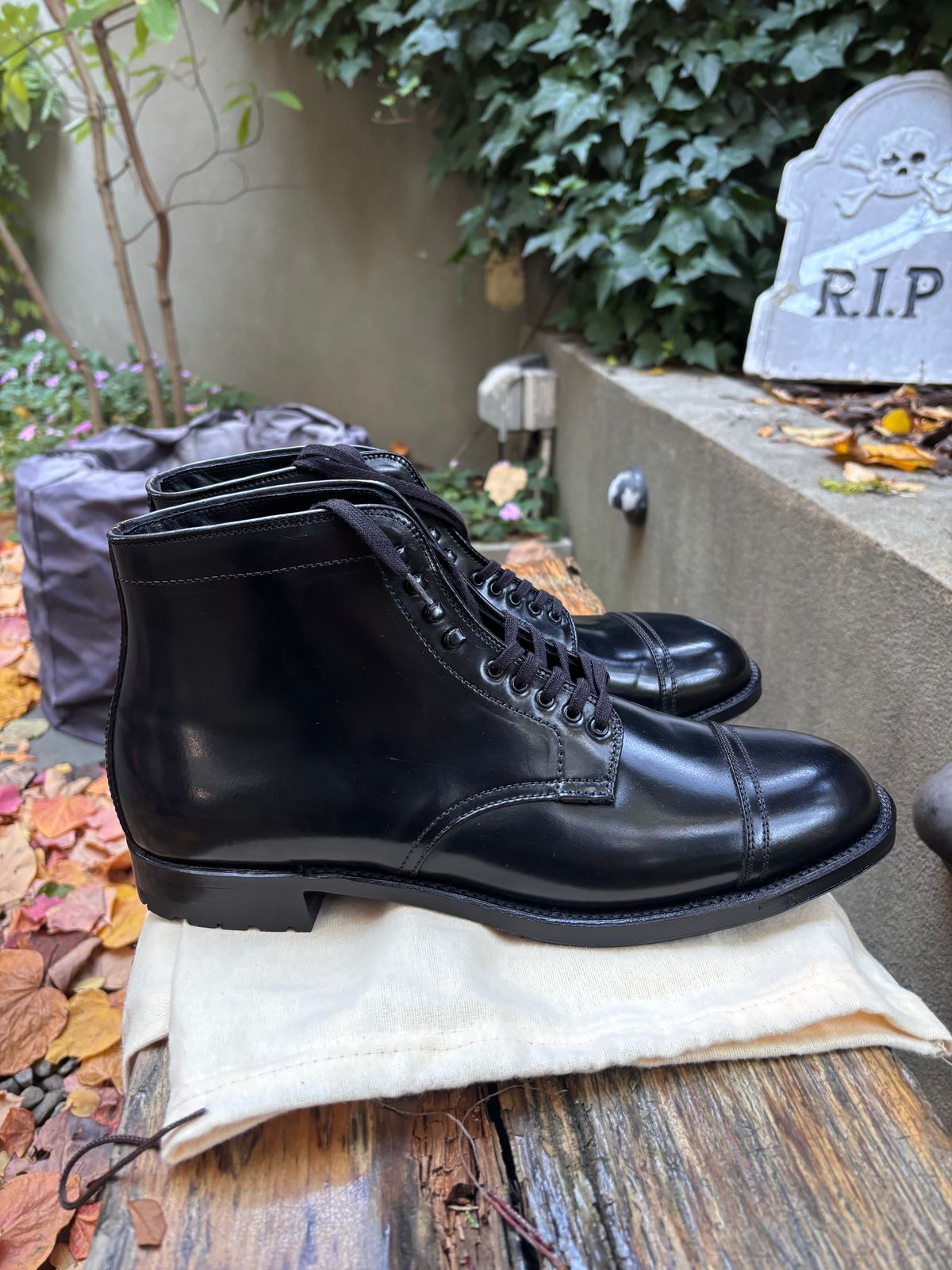 Photo by Way2Jeff on November 1, 2025 of the Alden Cavalry Boot in Horween Black Shell Cordovan.