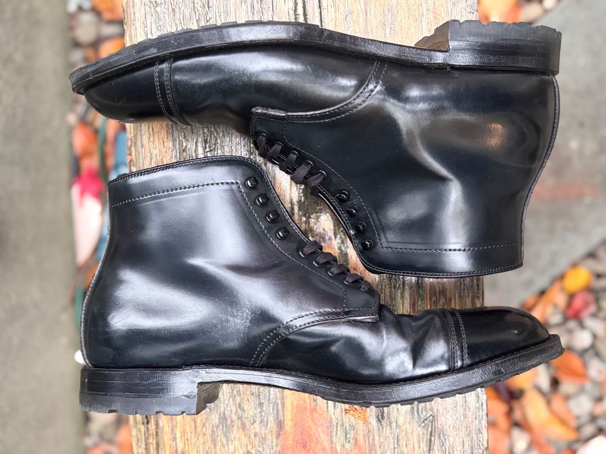 Photo by Way2Jeff on December 5, 2025 of the Alden Cavalry Boot in Horween Black Shell Cordovan.