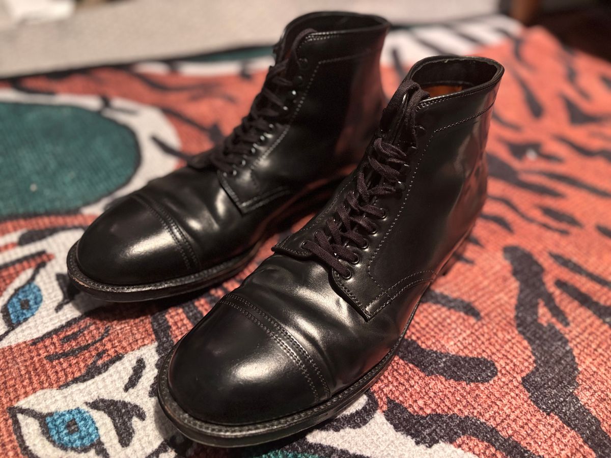 Photo by Way2Jeff on January 6, 2026 of the Alden Cavalry Boot in Horween Black Shell Cordovan.