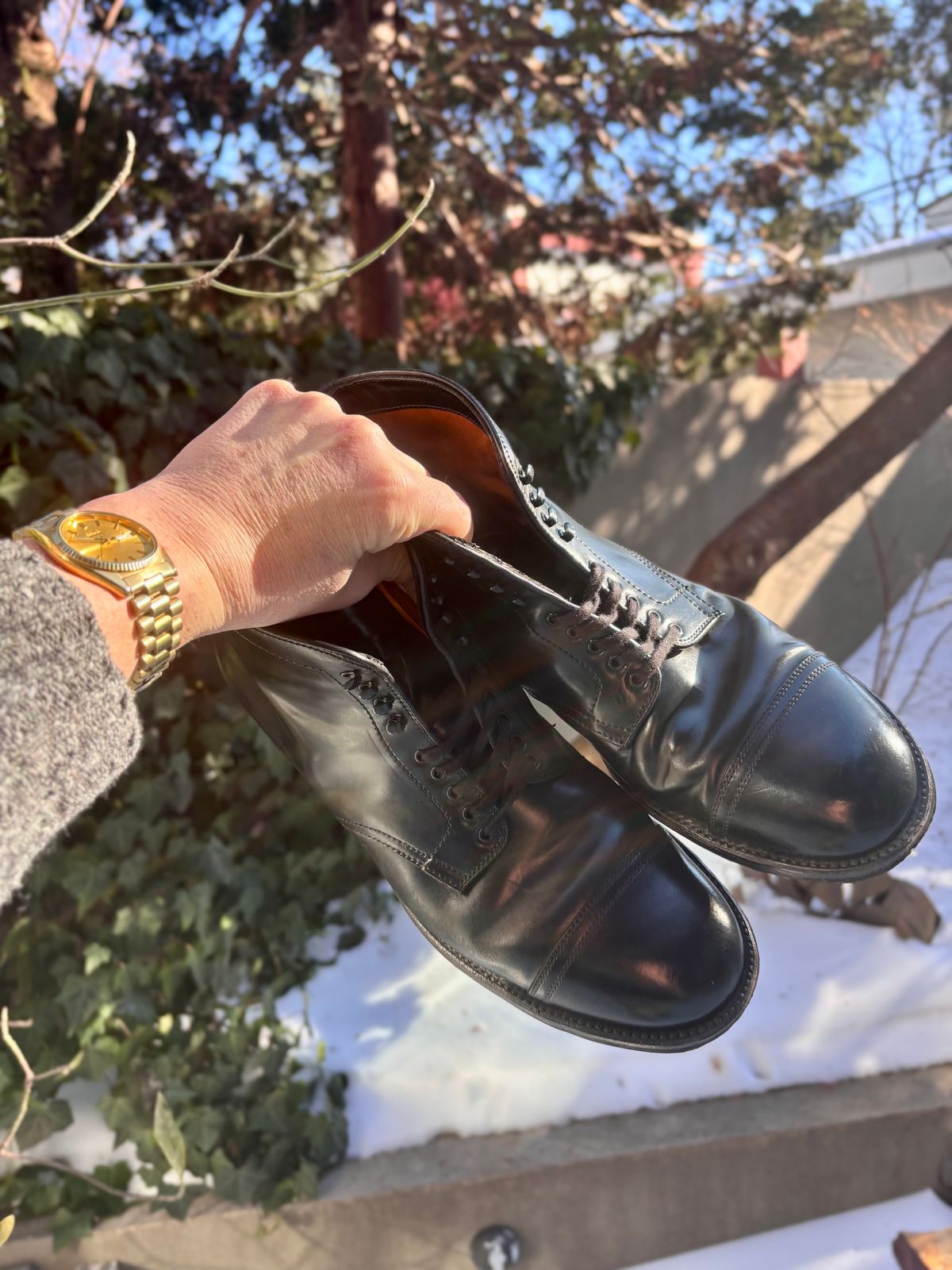 Photo by Way2Jeff on February 5, 2026 of the Alden Cavalry Boot in Horween Black Shell Cordovan.