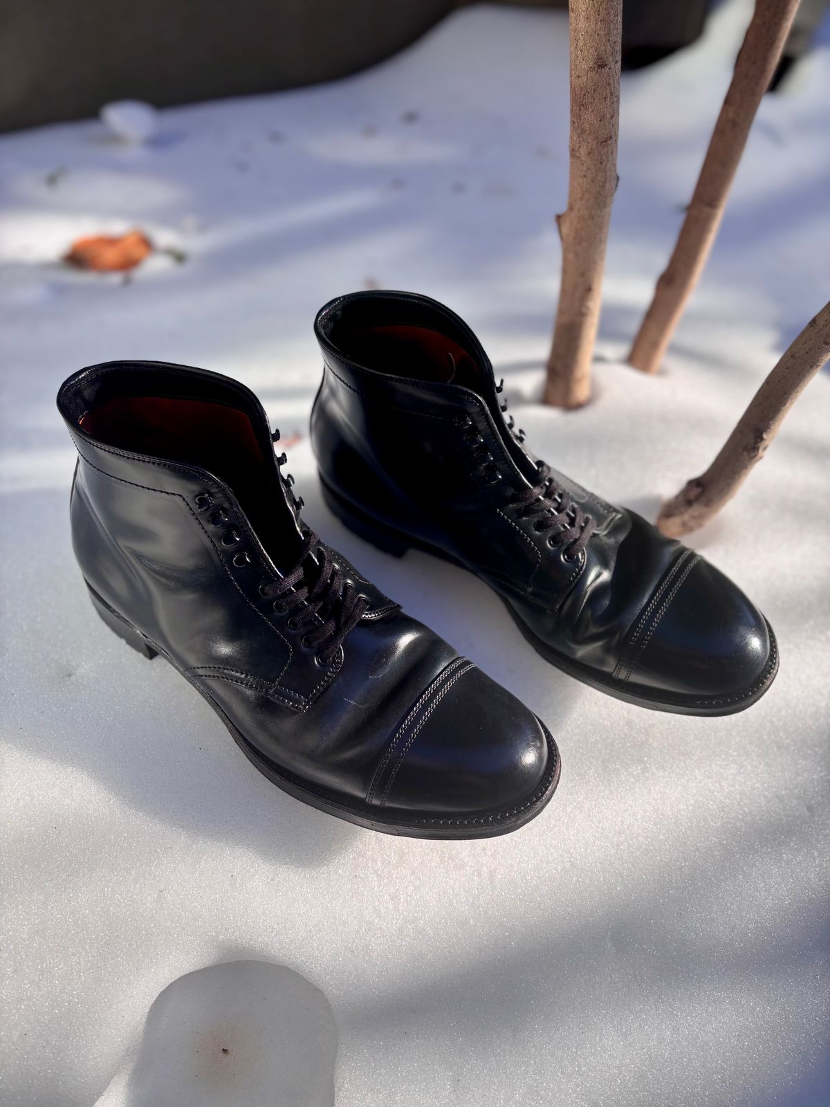 Photo by Way2Jeff on February 5, 2026 of the Alden Cavalry Boot in Horween Black Shell Cordovan.