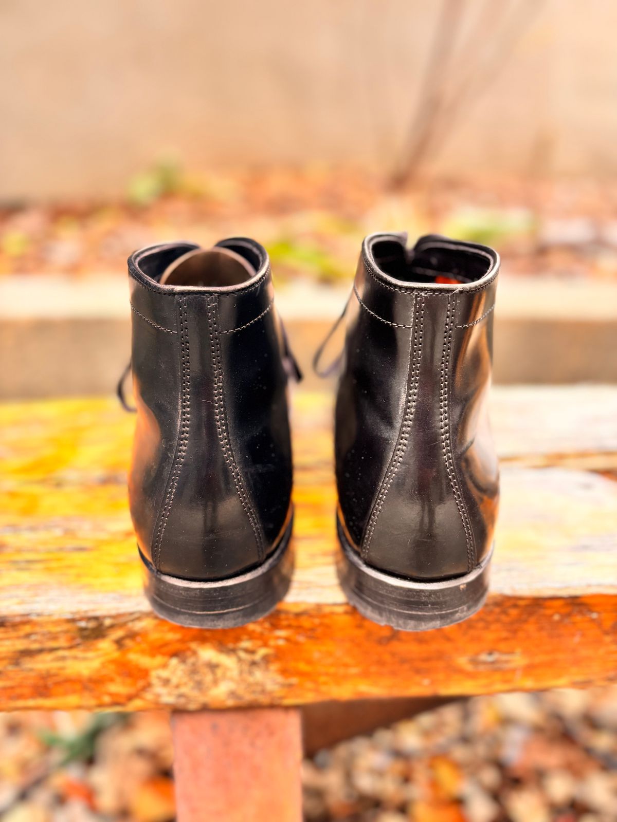 Photo by Way2Jeff on April 5, 2026 of the Alden Cavalry Boot in Horween Black Shell Cordovan.