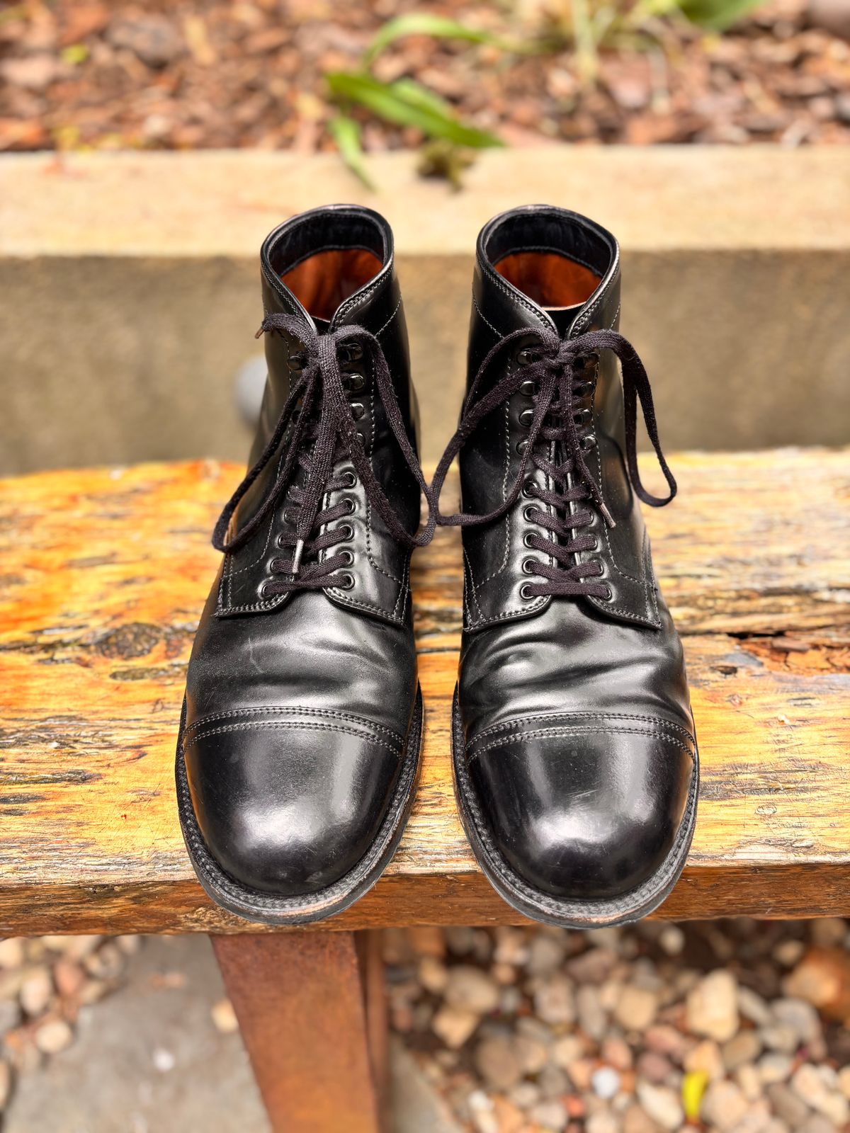 Photo by Way2Jeff on April 5, 2026 of the Alden Cavalry Boot in Horween Black Shell Cordovan.