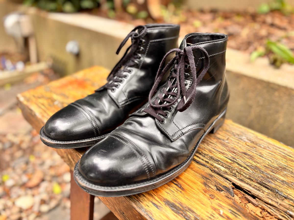 Photo by Way2Jeff on April 5, 2026 of the Alden Cavalry Boot in Horween Black Shell Cordovan.
