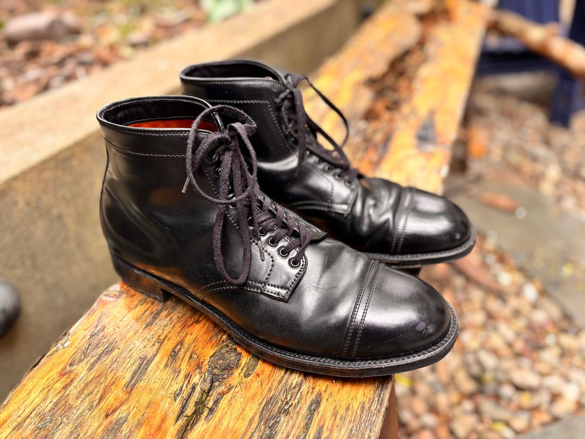 Photo by Way2Jeff on April 5, 2026 of the Alden Cavalry Boot in Horween Black Shell Cordovan.