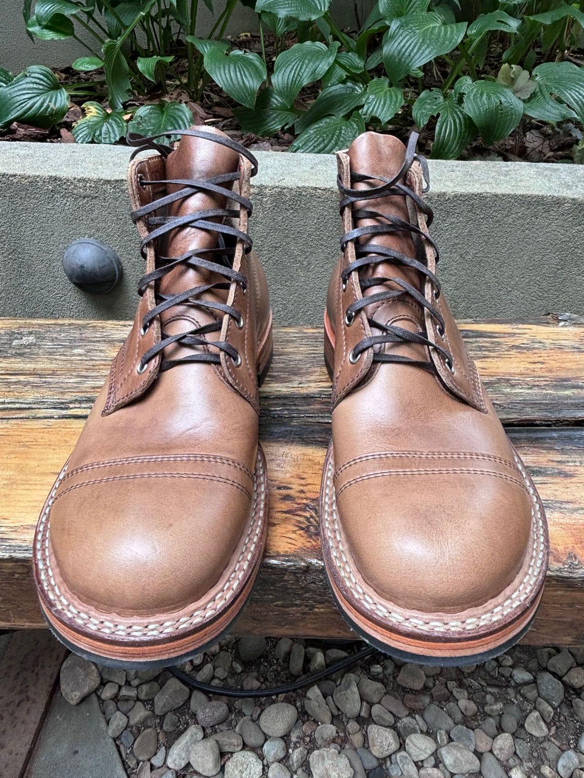 Photo by Way2Jeff on October 2, 2024 of the White's Semi-Dress in Horween Natural Chromexcel.