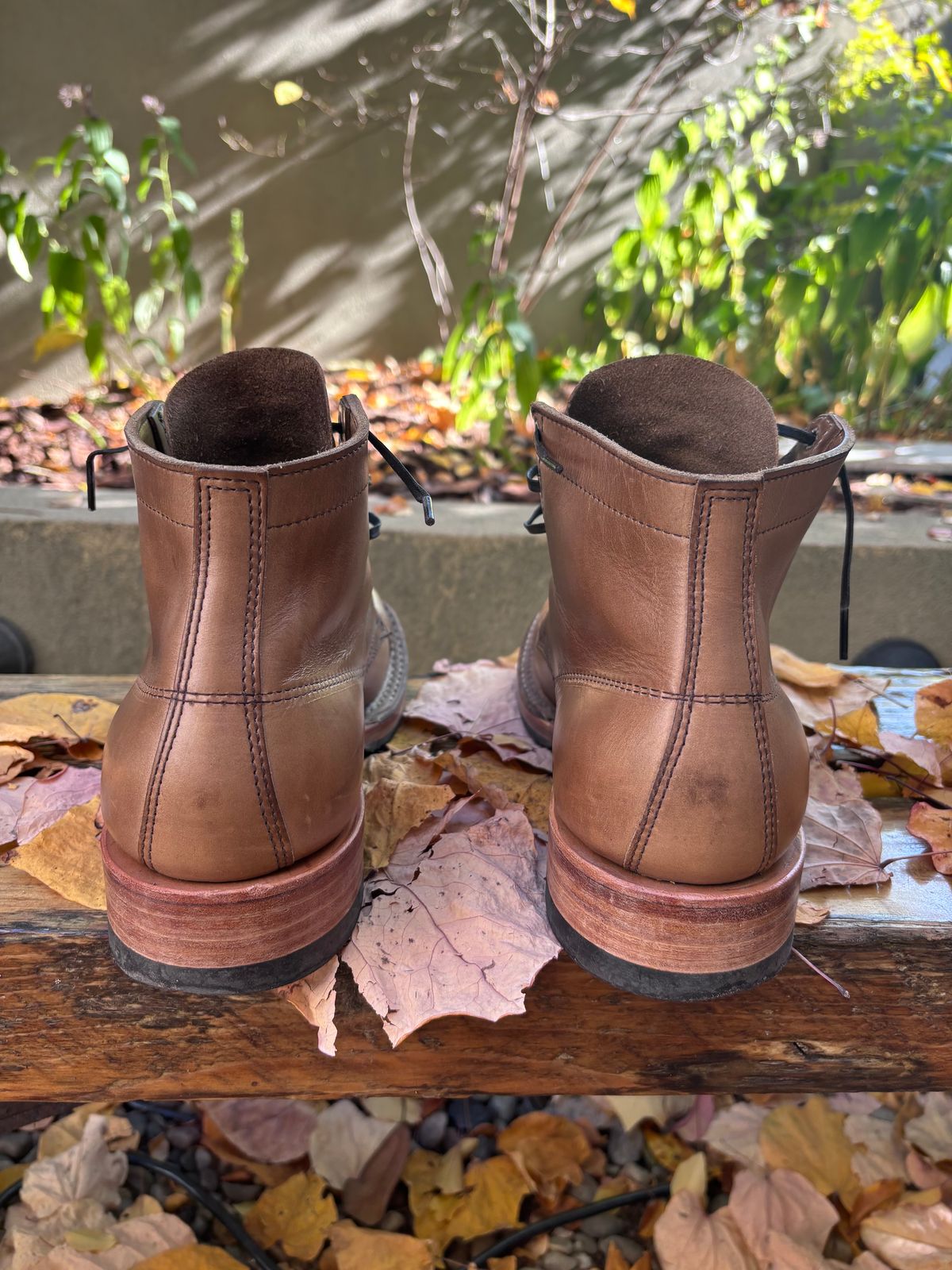 Photo by Way2Jeff on November 5, 2024 of the White's Semi-Dress in Horween Natural Chromexcel.