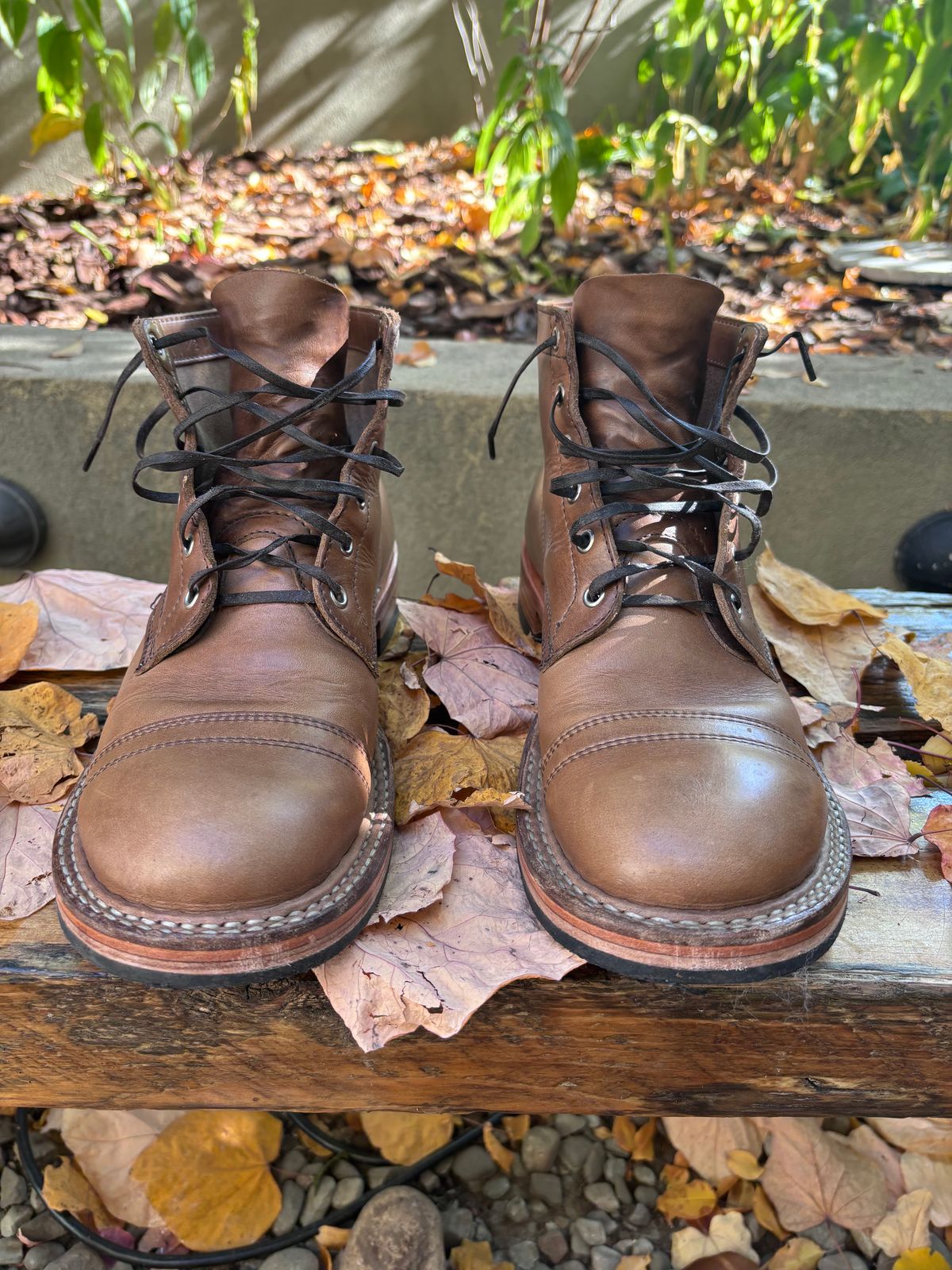 Photo by Way2Jeff on November 5, 2024 of the White's Semi-Dress in Horween Natural Chromexcel.