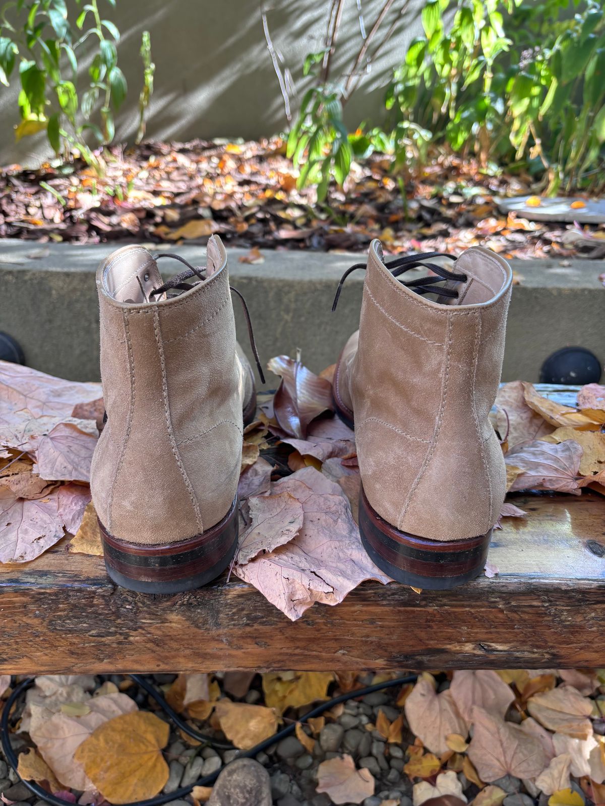 Photo by Way2Jeff on November 5, 2024 of the Alden x Brogue Boondocker Boot in Tan Suede.